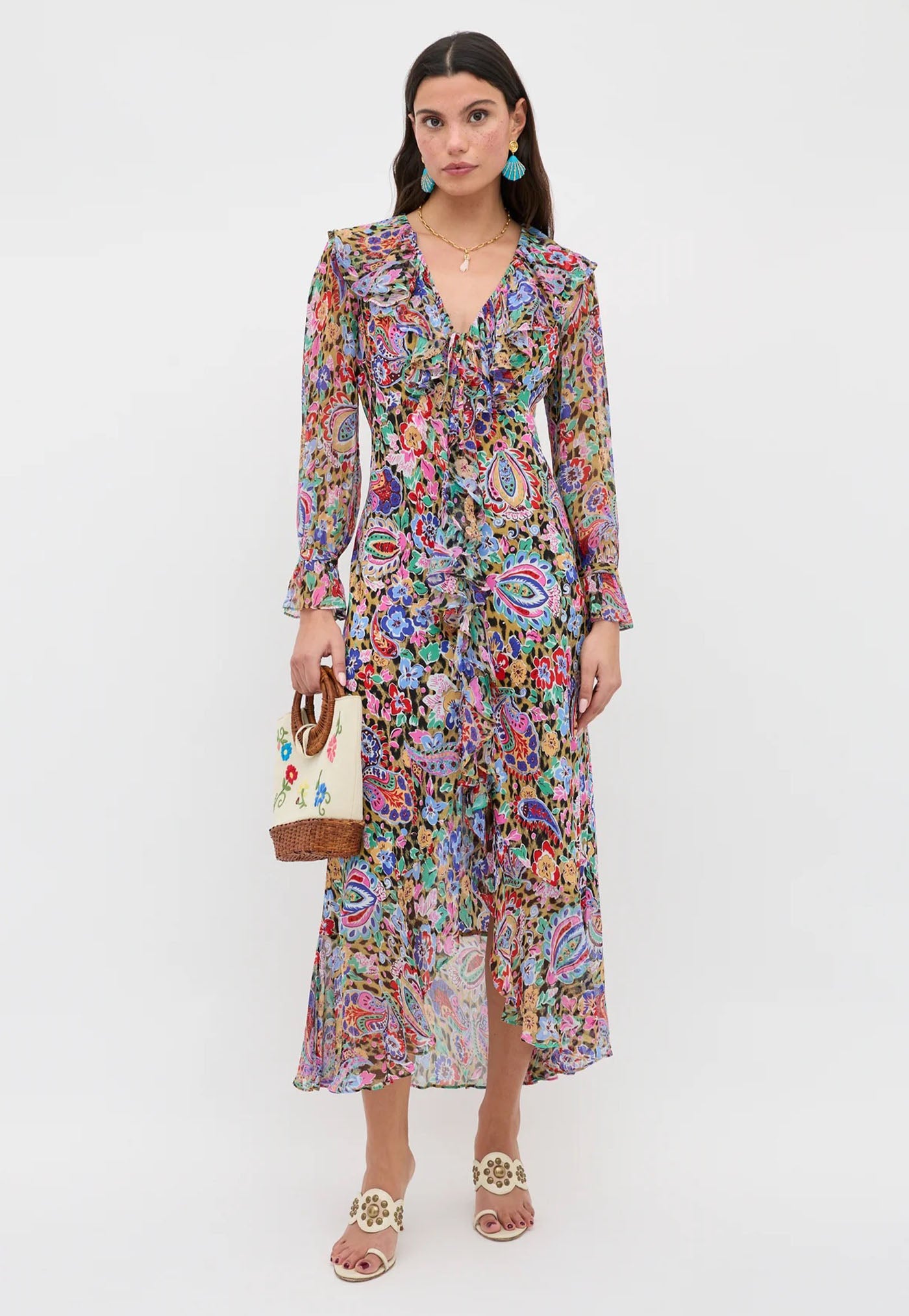 Gracye Dress - Cara Floral Leopard Brown