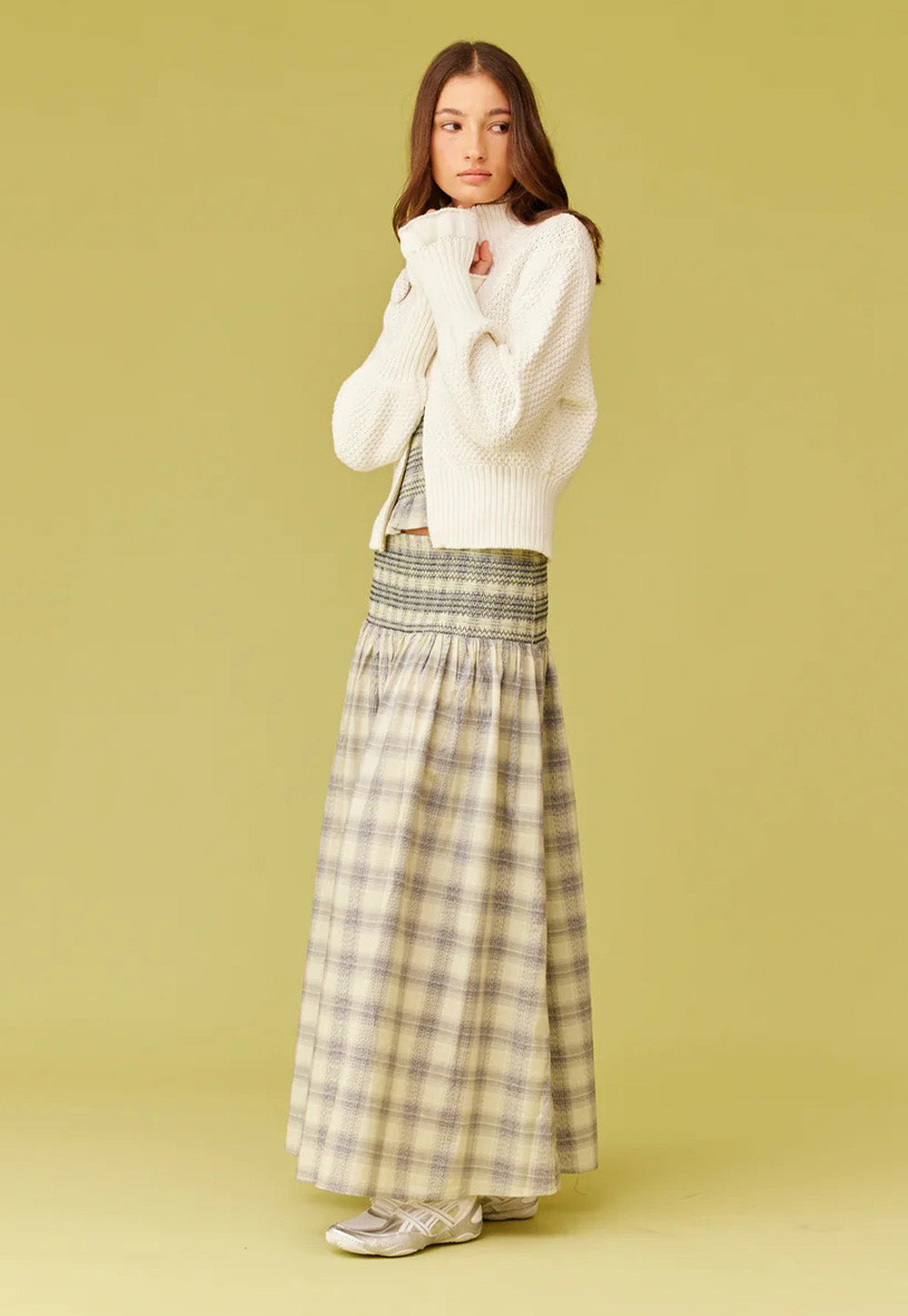 Anastasia Skirt - Sage Tartan