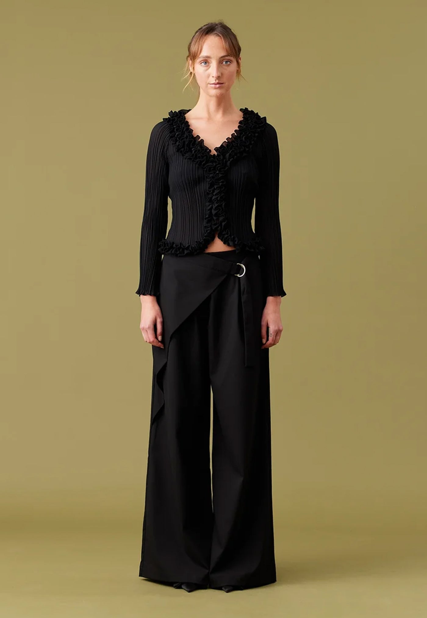 Chelsea Crinkle Top - Black
