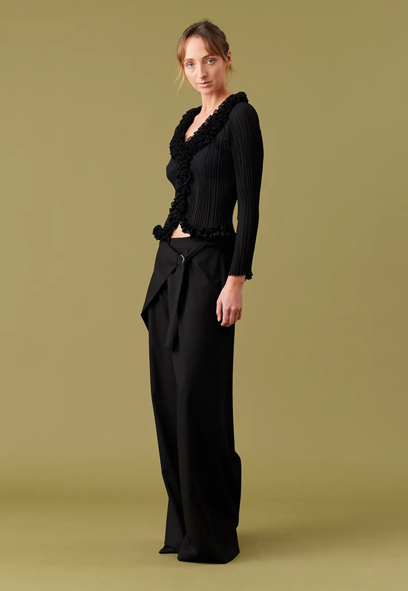 Chelsea Crinkle Top - Black
