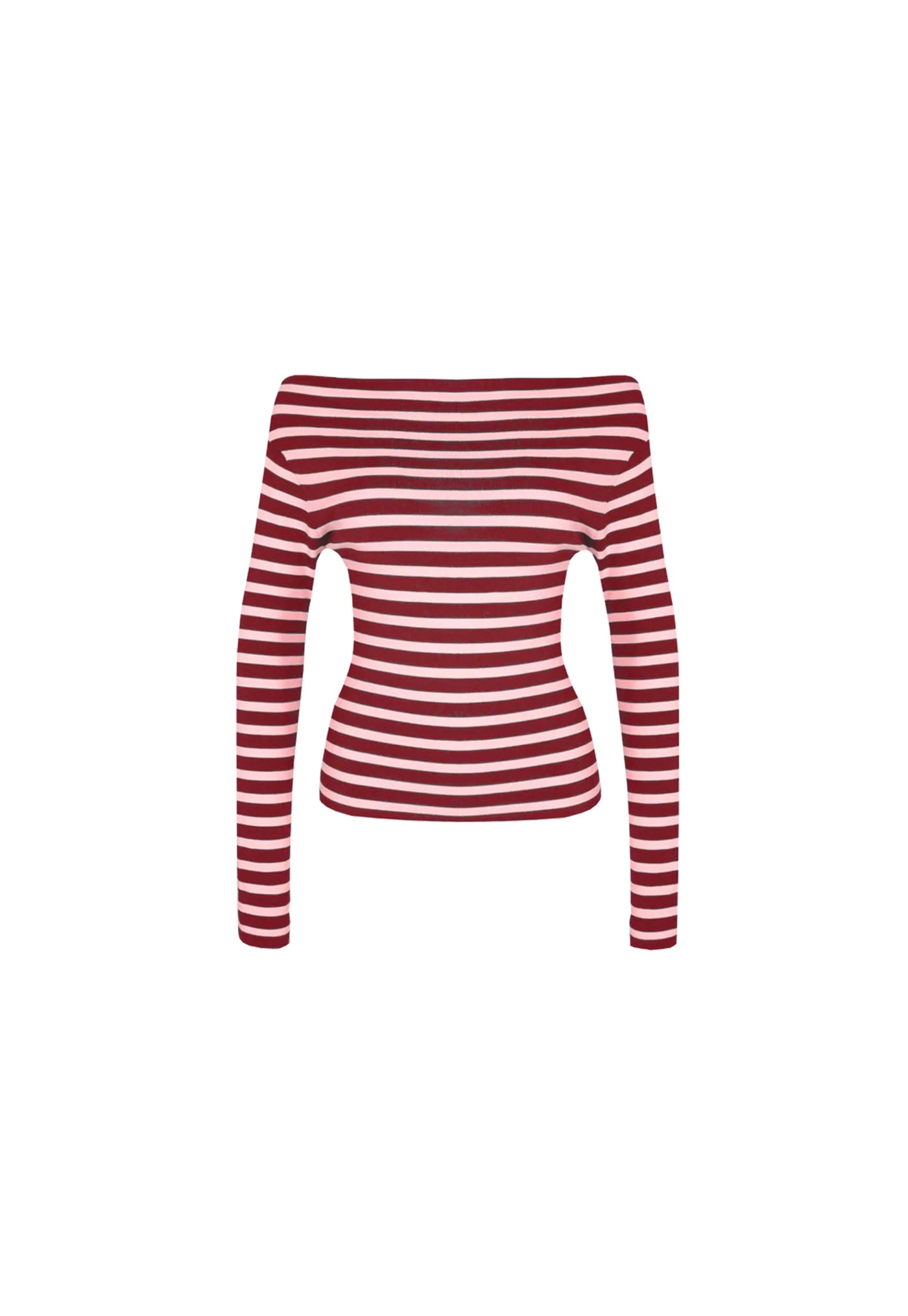 Emma Knit Long Sleeve - Burgundy Pink Stripe