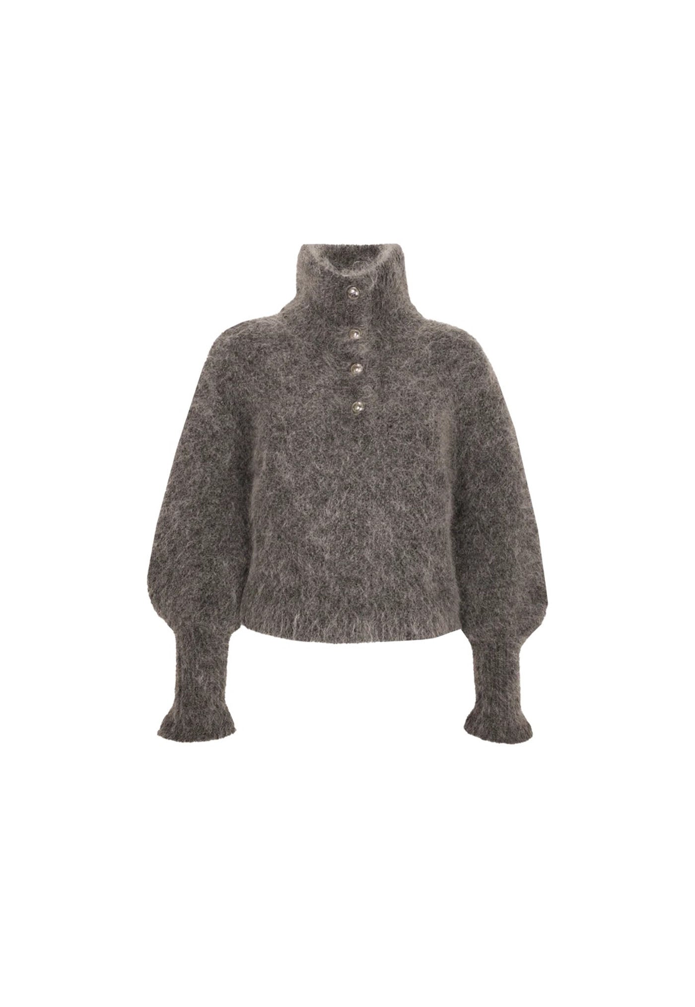 Matilda High Neck Sweater - Charcoal