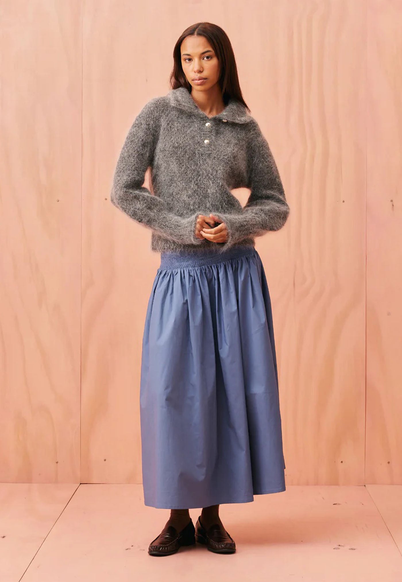 Matilda High Neck Sweater - Charcoal