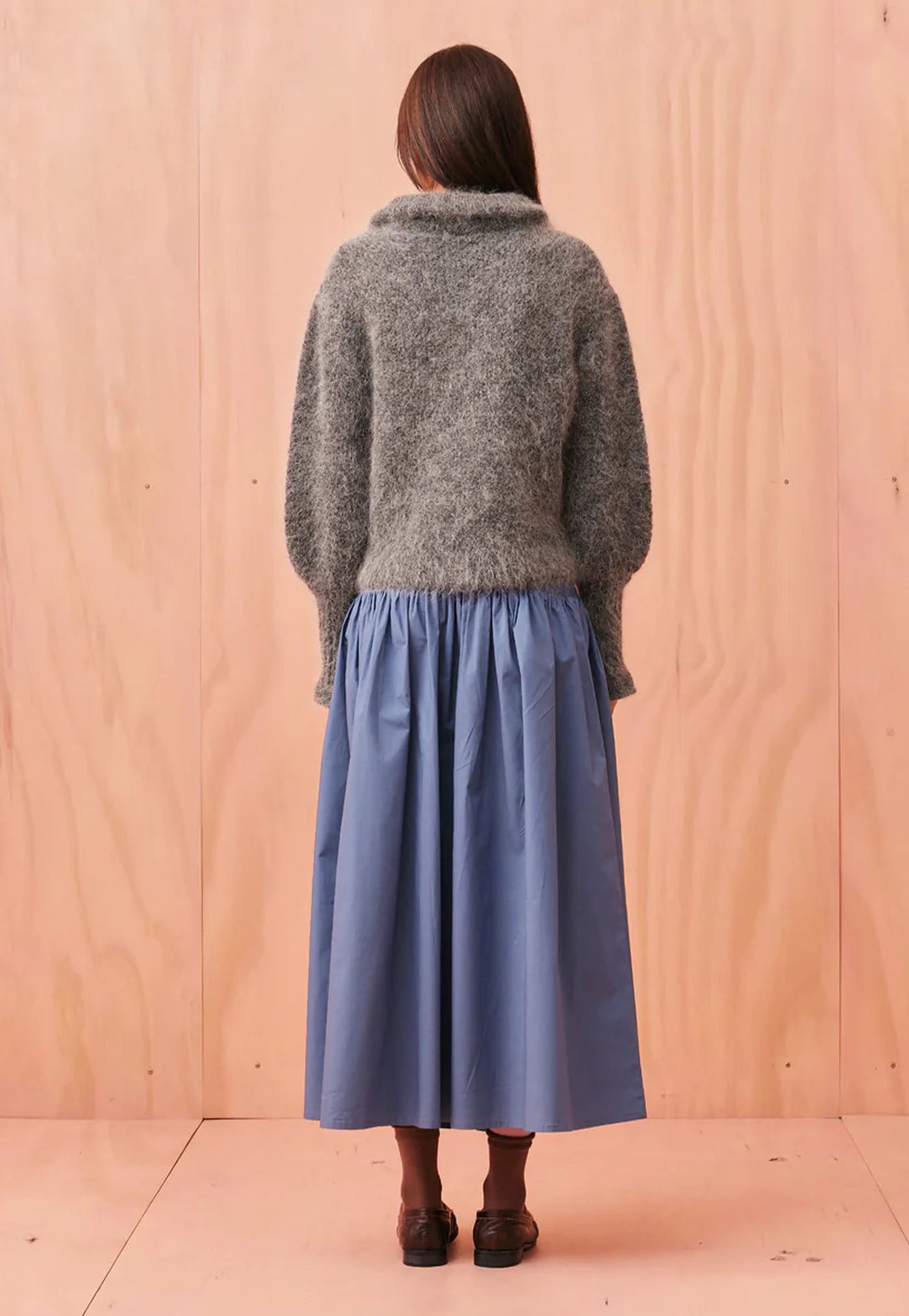 Matilda High Neck Sweater - Charcoal