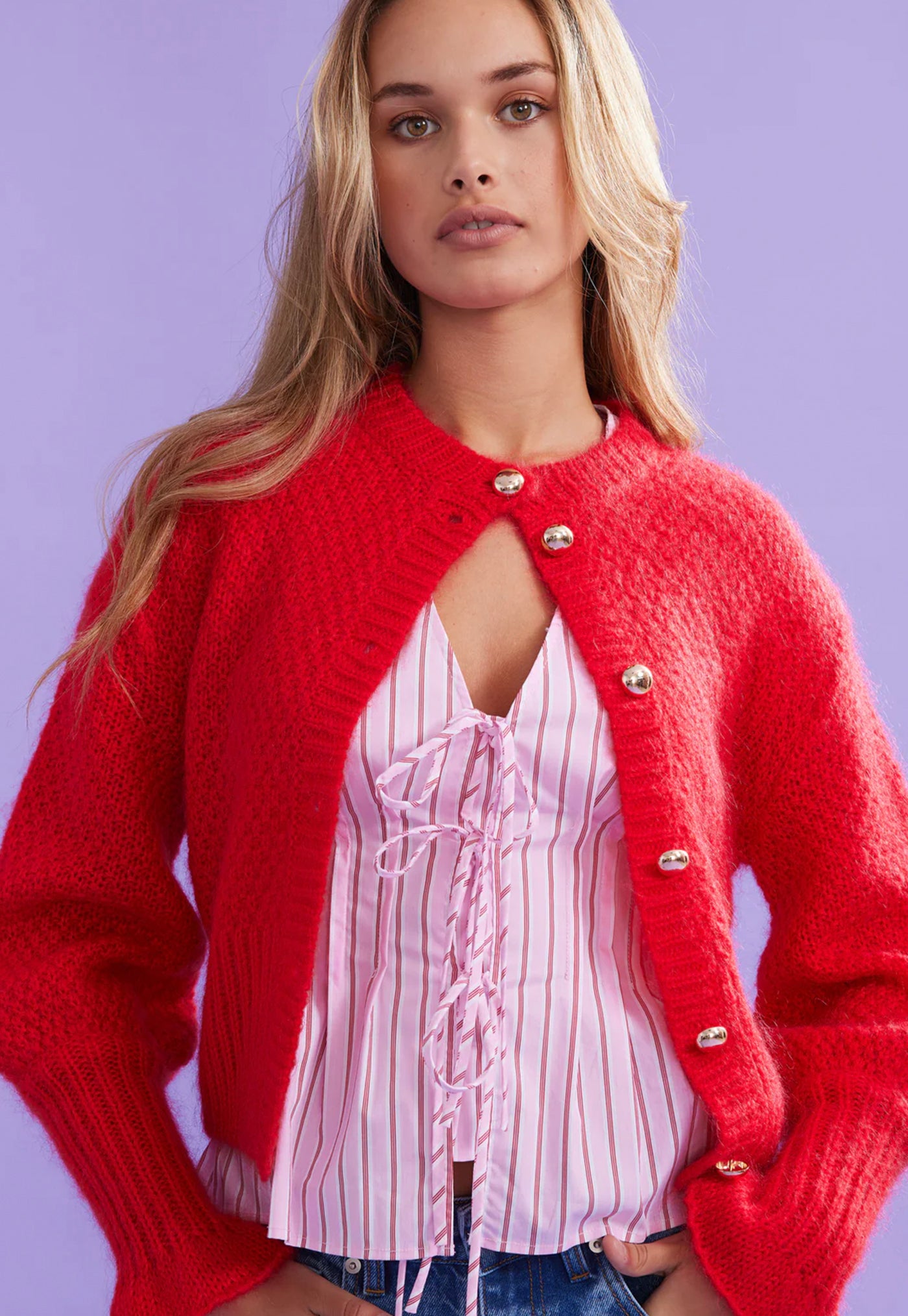 Matilda Cardigan - Cherry