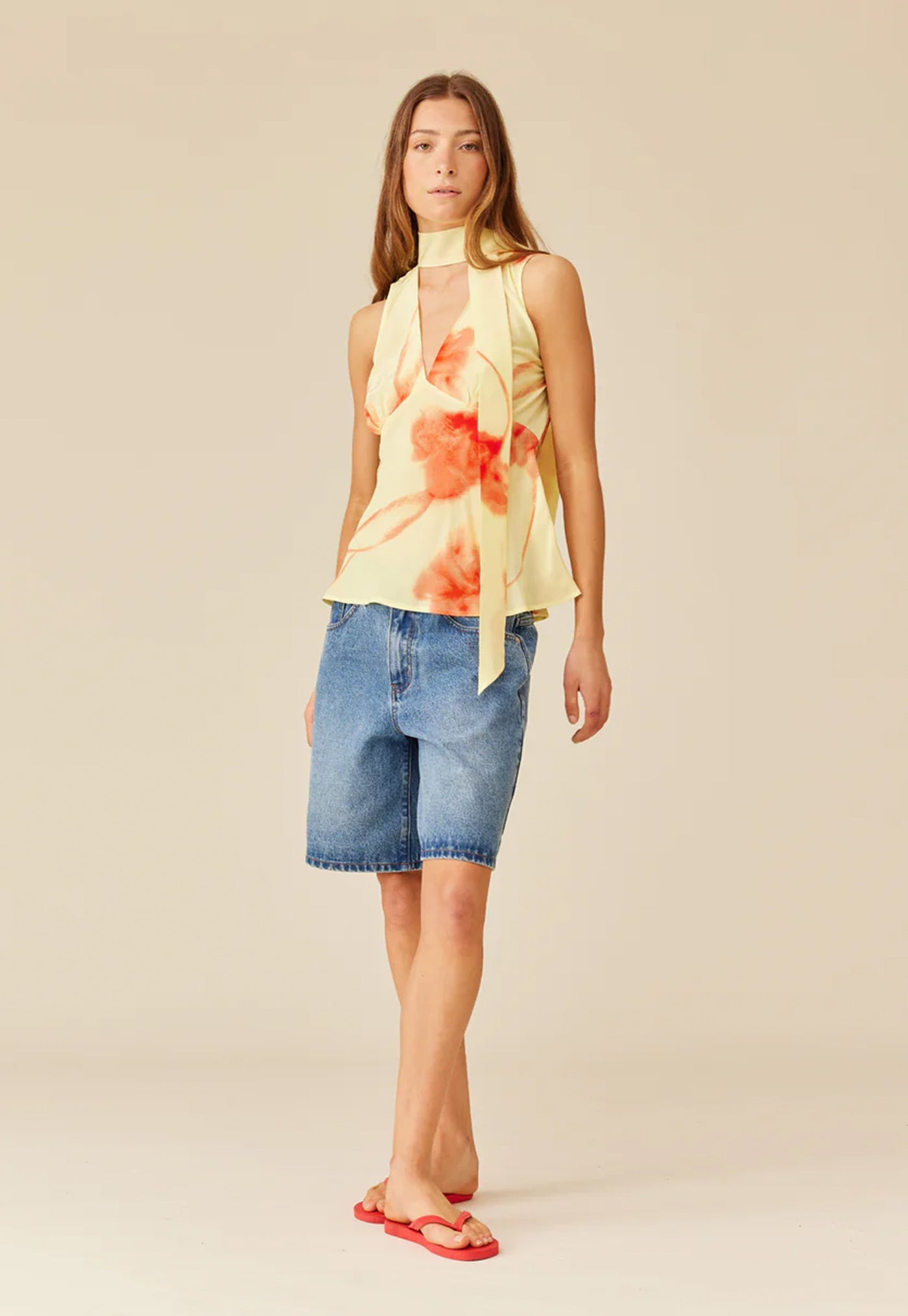 Gloria Sleeveless Top - Sunrise Floral