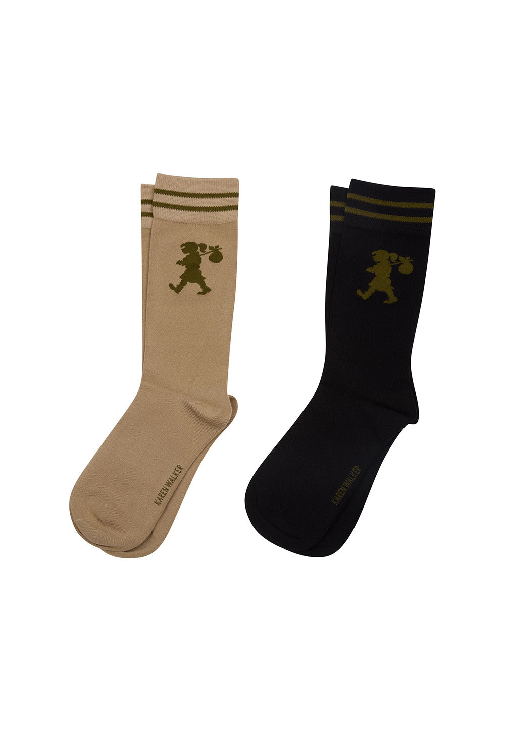 Runaway Girl Socks 2 Pack - Black/Sesame