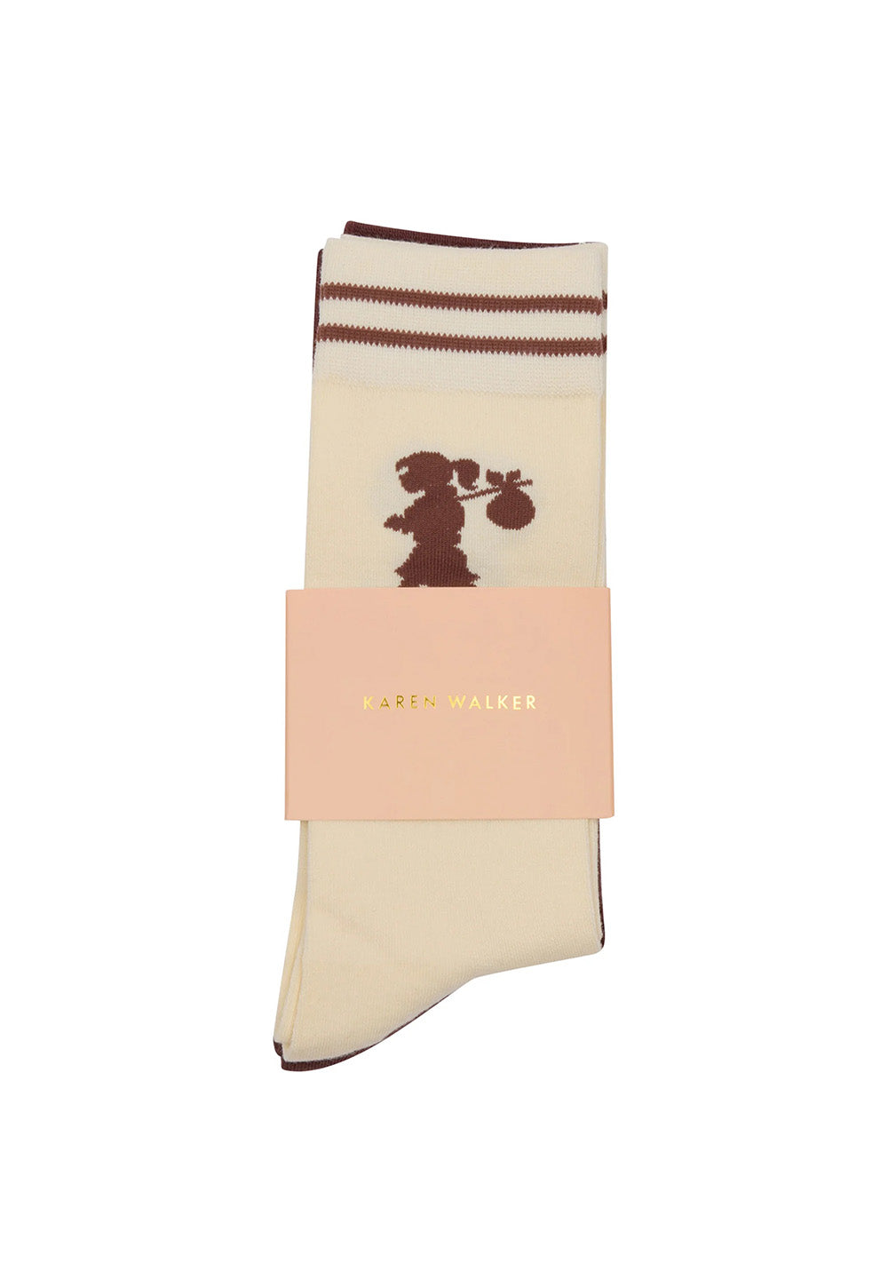 Runaway Girl Socks 2 Pack - Cream/Mahogany