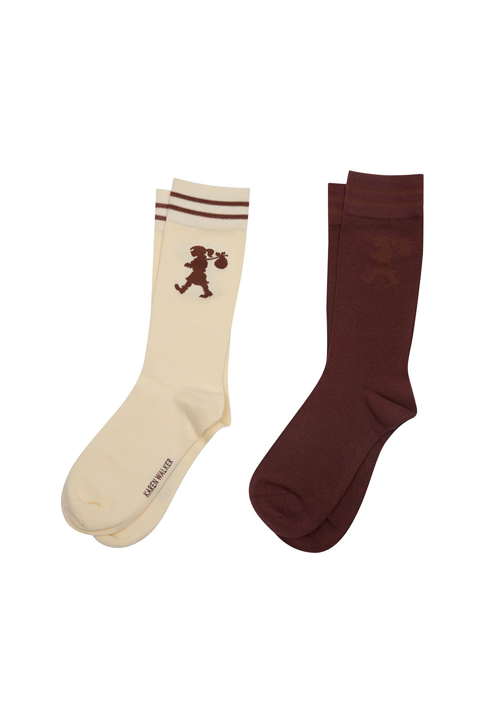 Runaway Girl Socks 2 Pack - Cream/Mahogany