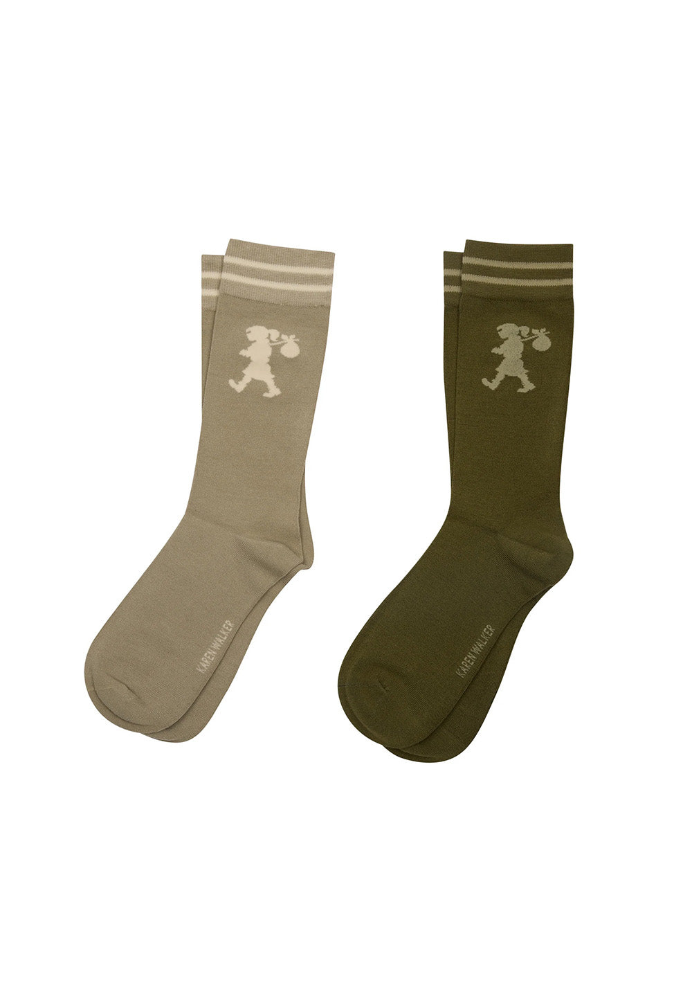 Runaway Girl Socks 2 Pack - Sage/Olive