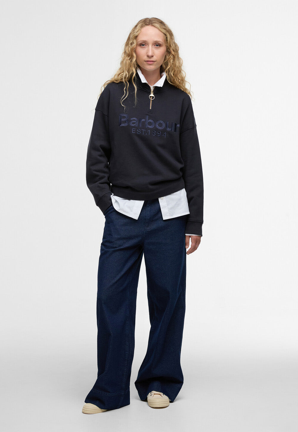 Sara Half Zip Sweatshirt - Dark Navy