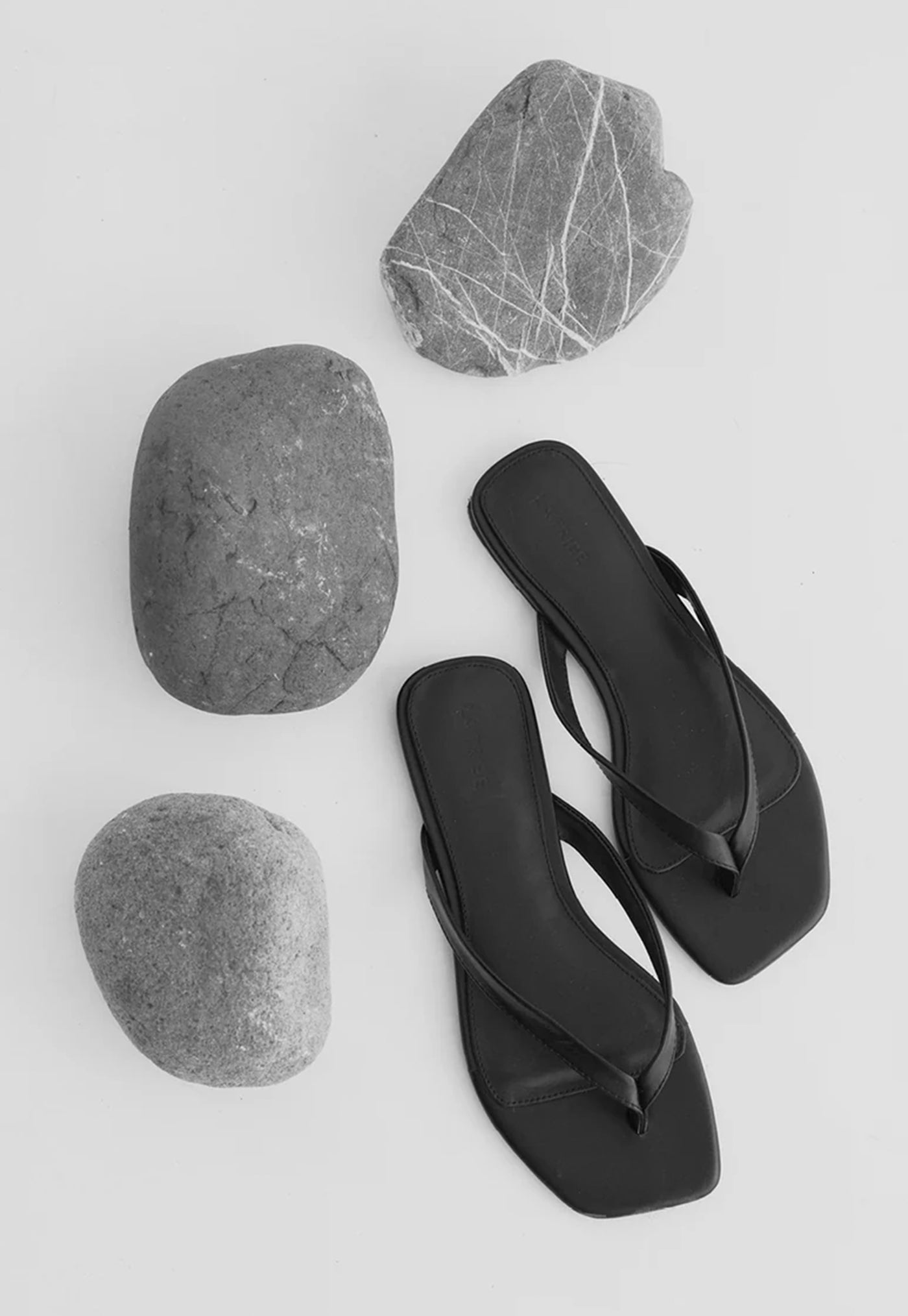 Square Toe Thong - Black