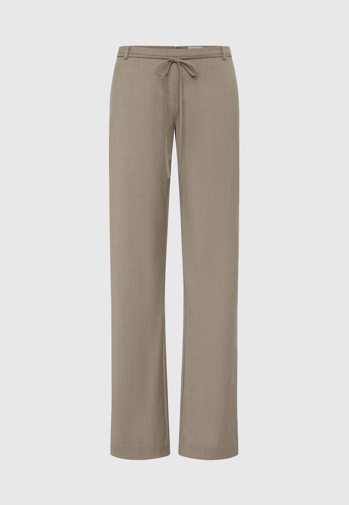 90s Wool Rouleau Minimal Pants - Light Taupe