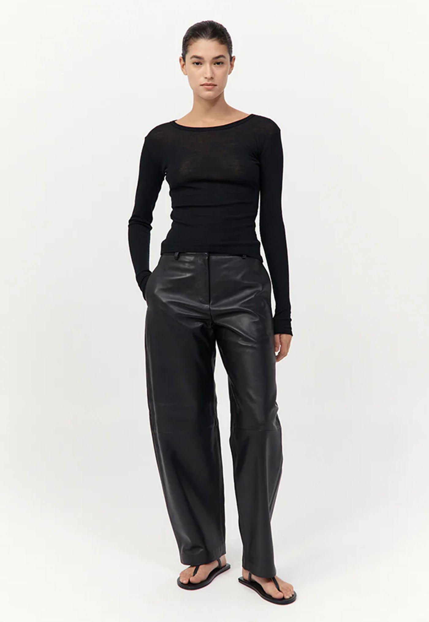 Baby Wool Long Sleeve Top - Black