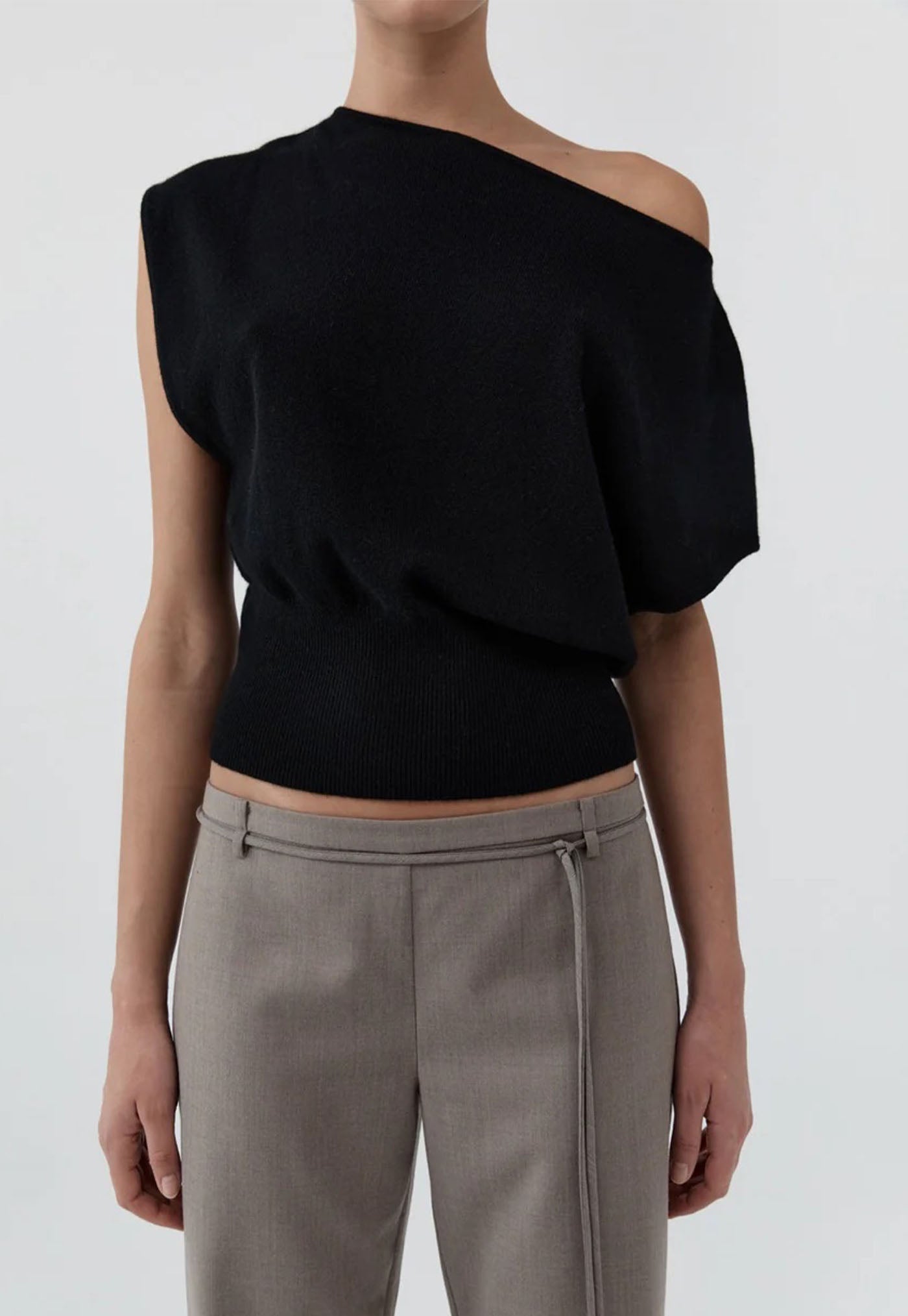 Cashmere Asymm Top - Black