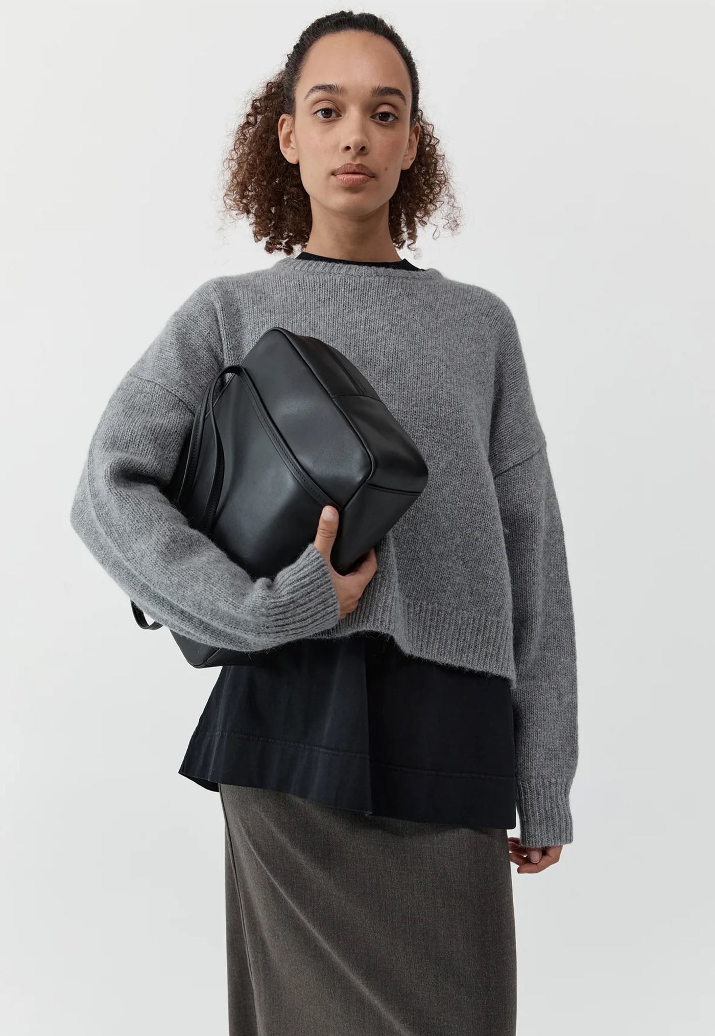 Cropped Sweater - Concrete