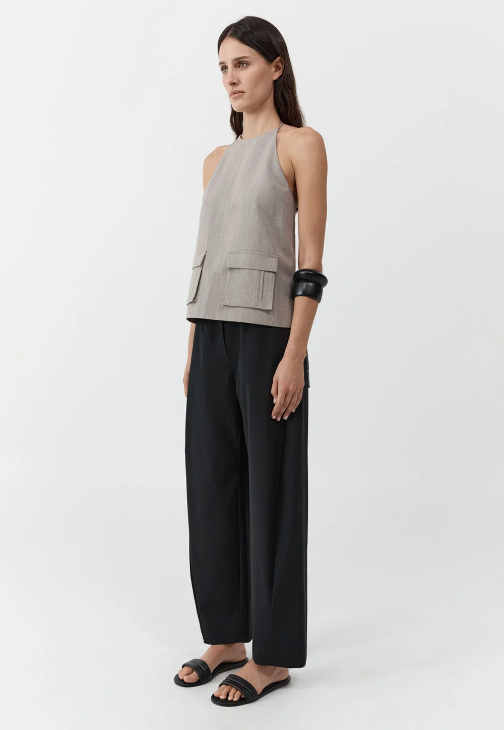 Fine Band Balloon Pants - Black