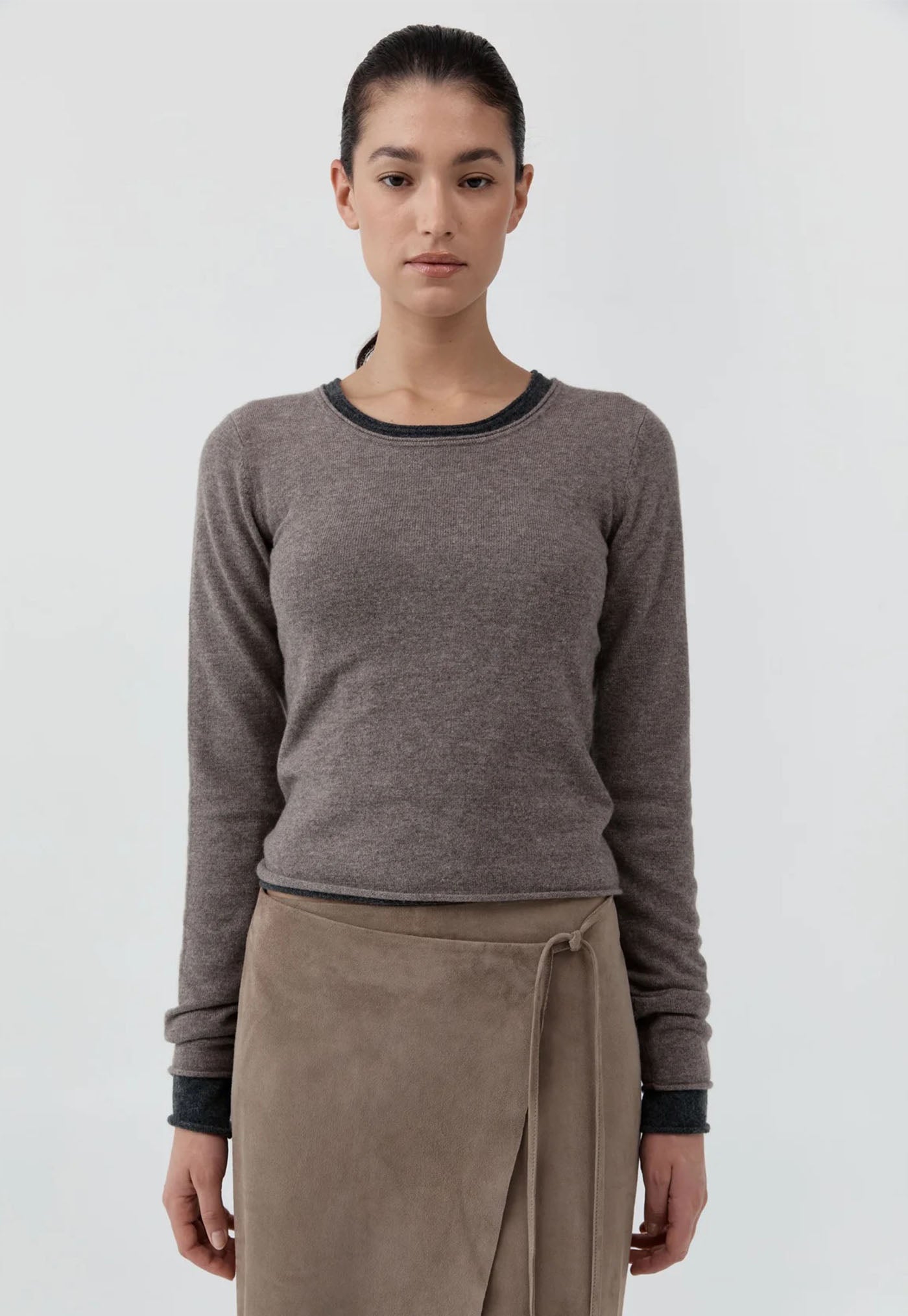 Fine Merino Wool Long Sleeve Top - Vapor
