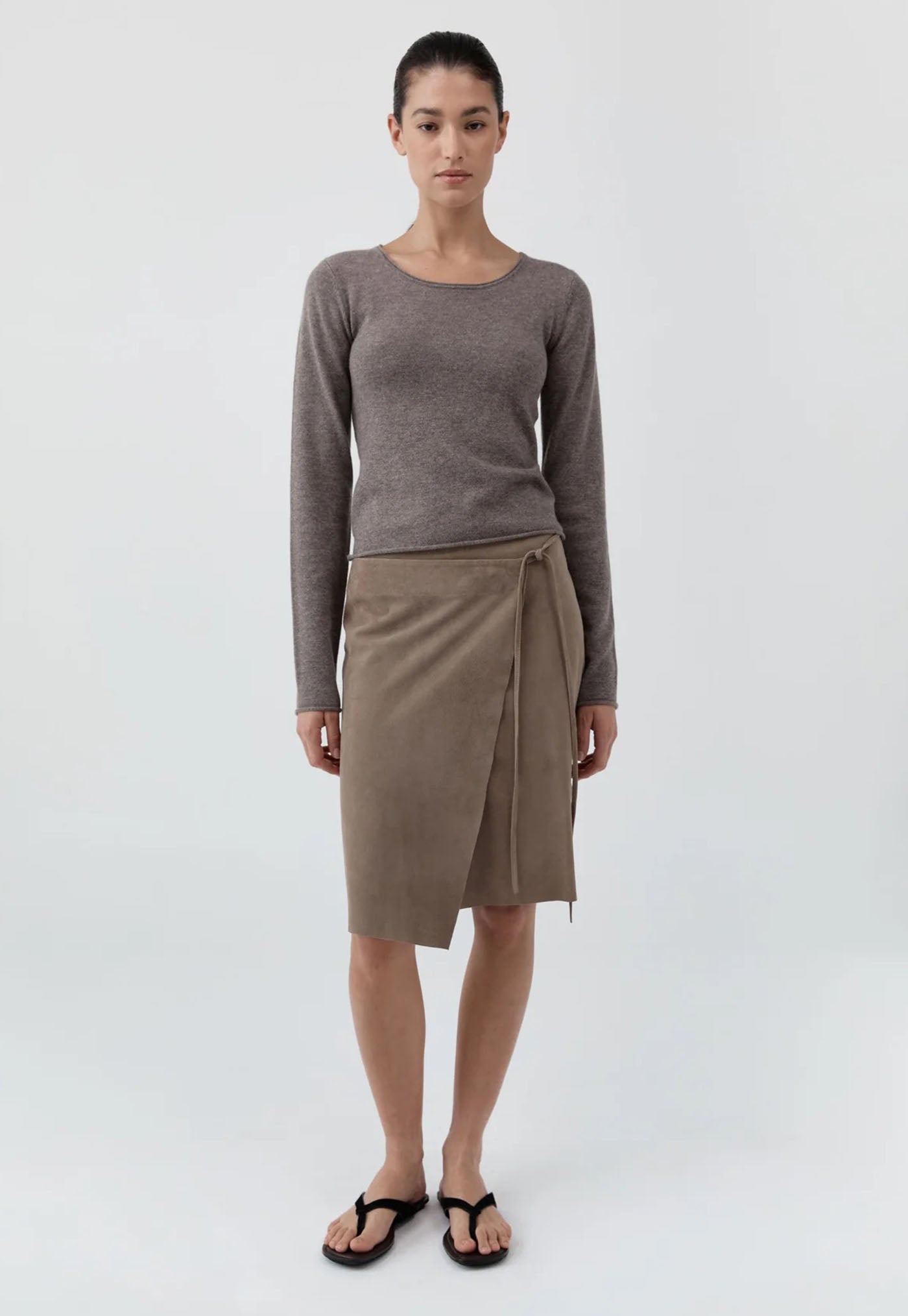 Fine Merino Wool Long Sleeve Top - Vapor