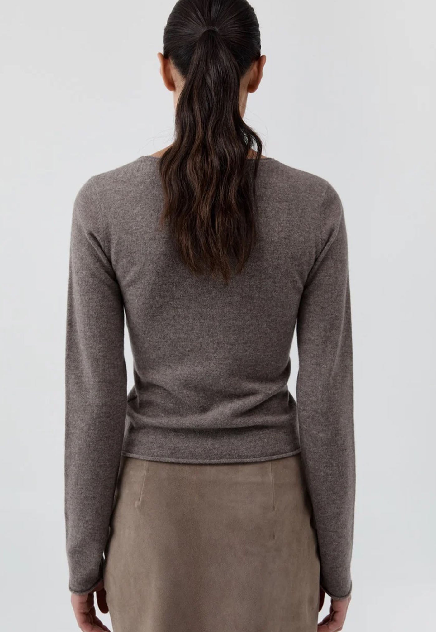 Fine Merino Wool Long Sleeve Top - Vapor