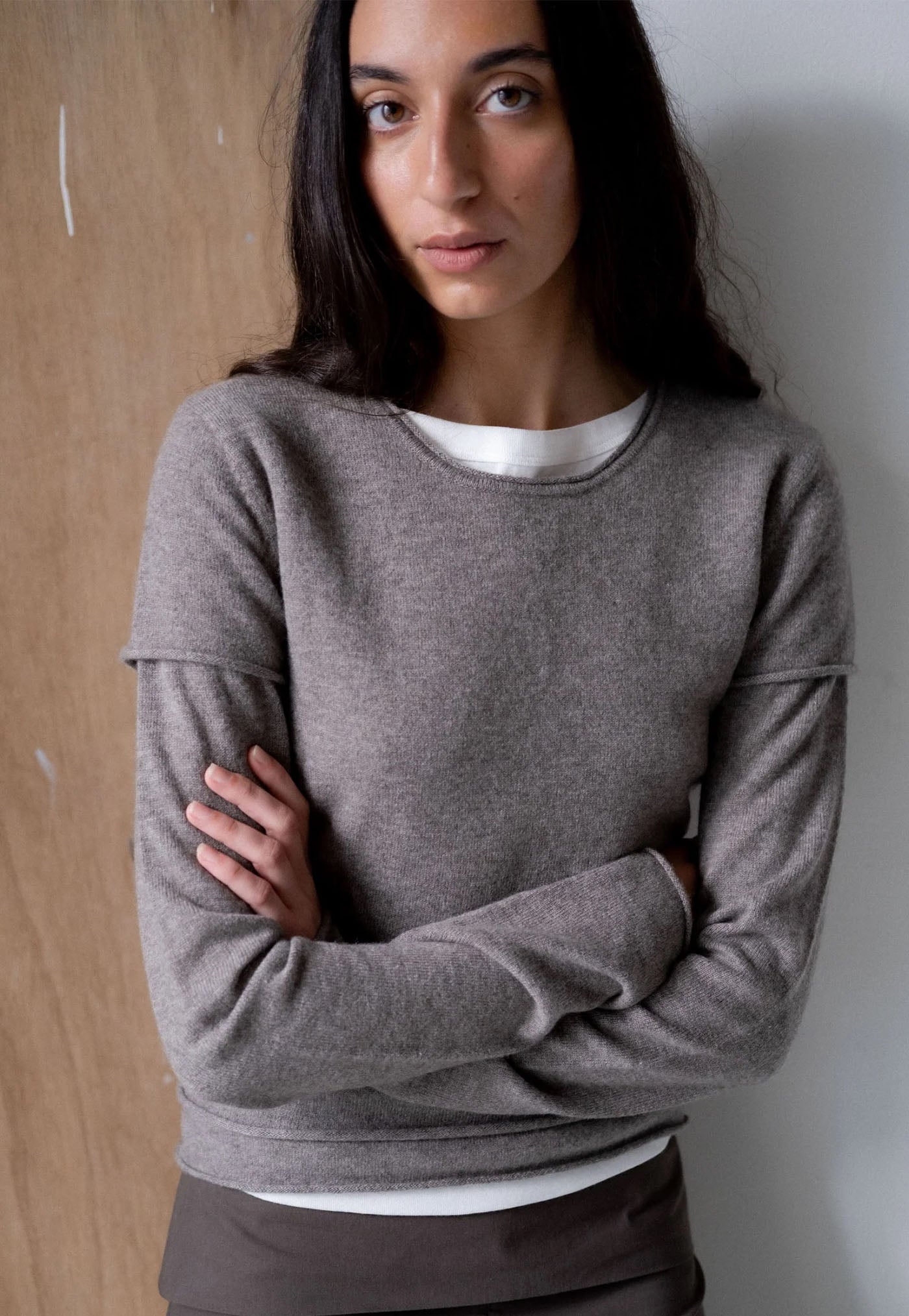 Fine Merino Wool Long Sleeve Top - Vapor