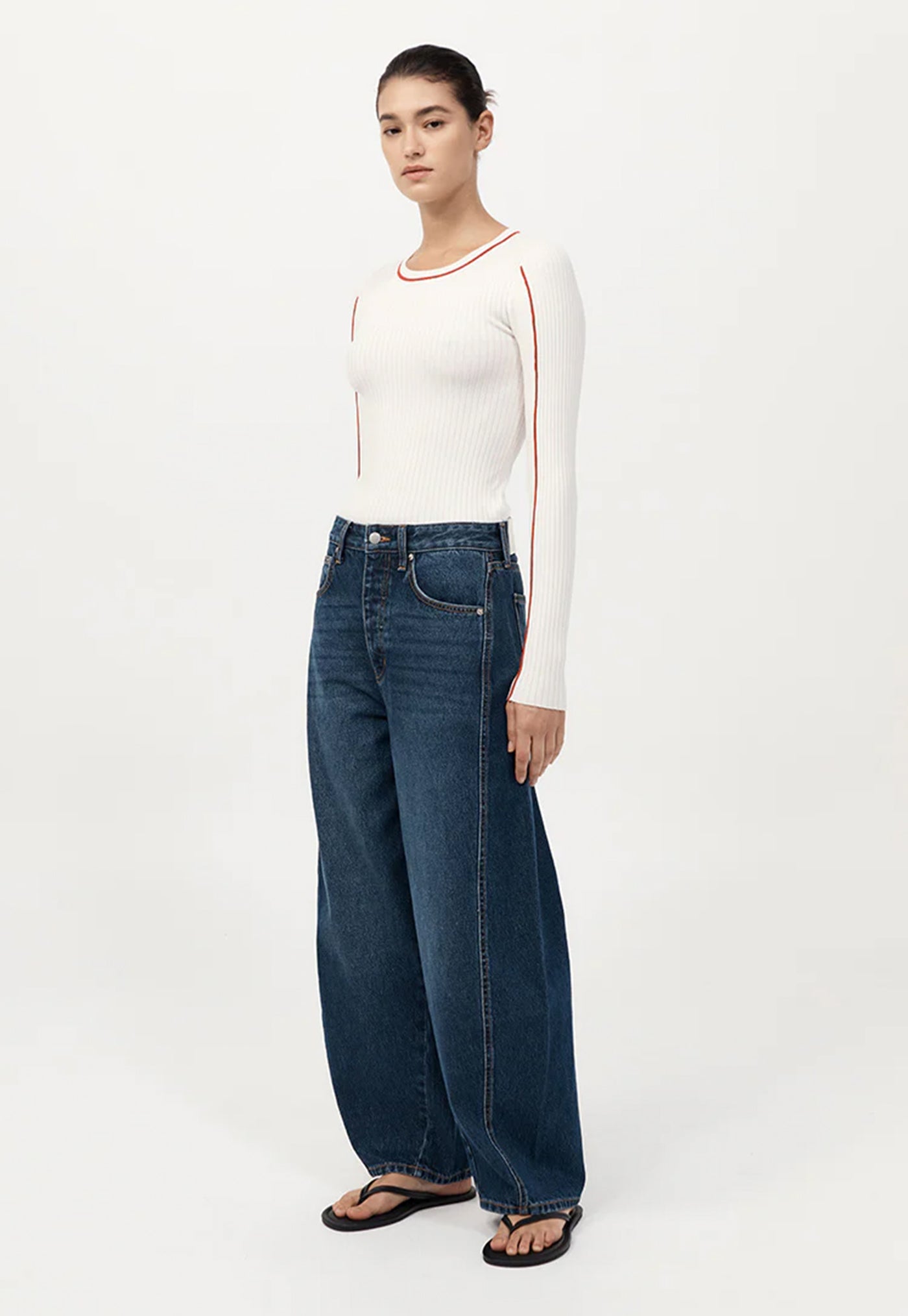Mid Rise Balloon Jeans - Dark Indigo