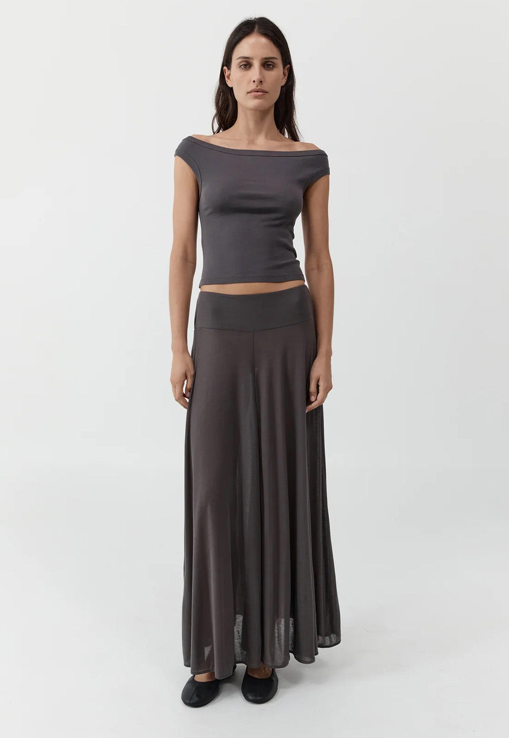 Organic Cotton Ballerina Top - Soot