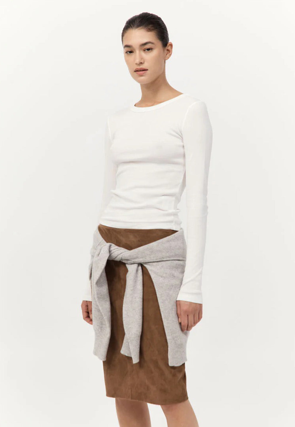 Organic Cotton Long Sleeve Top - White