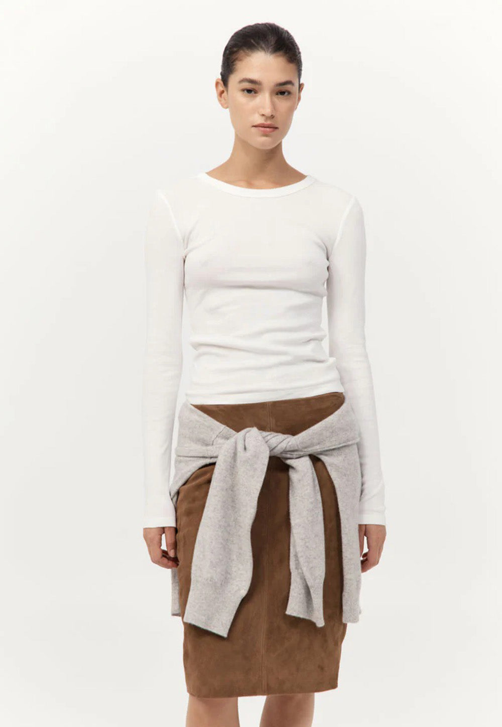Organic Cotton Long Sleeve Top - White