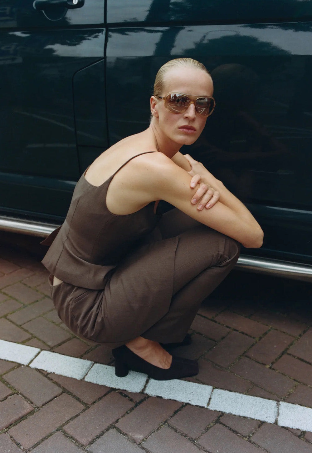 Silk Canvas Cami - Mud