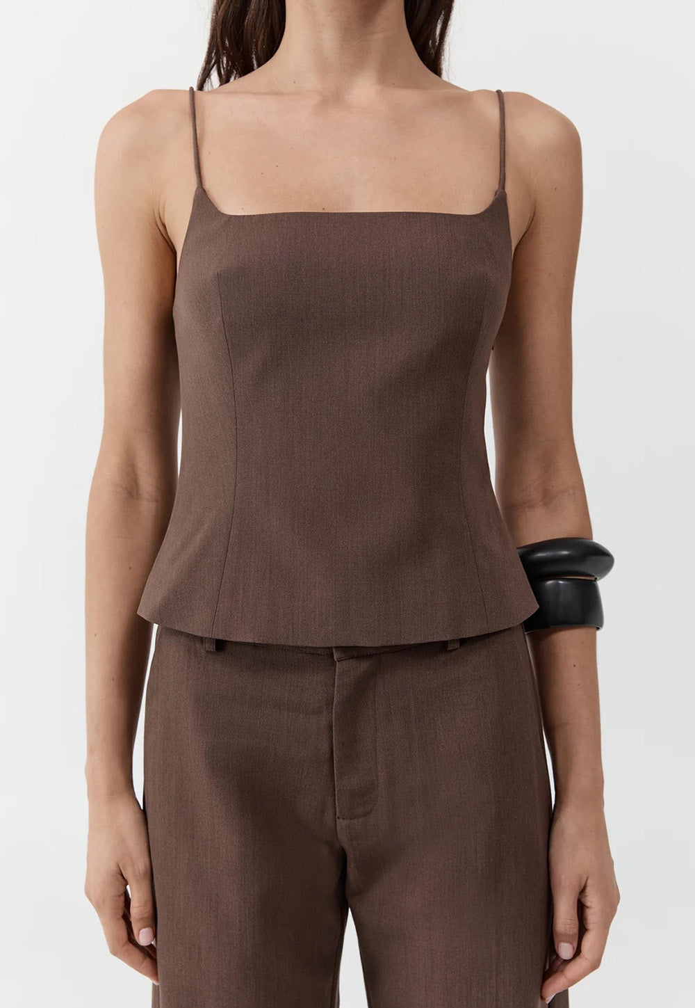 Silk Canvas Cami - Mud