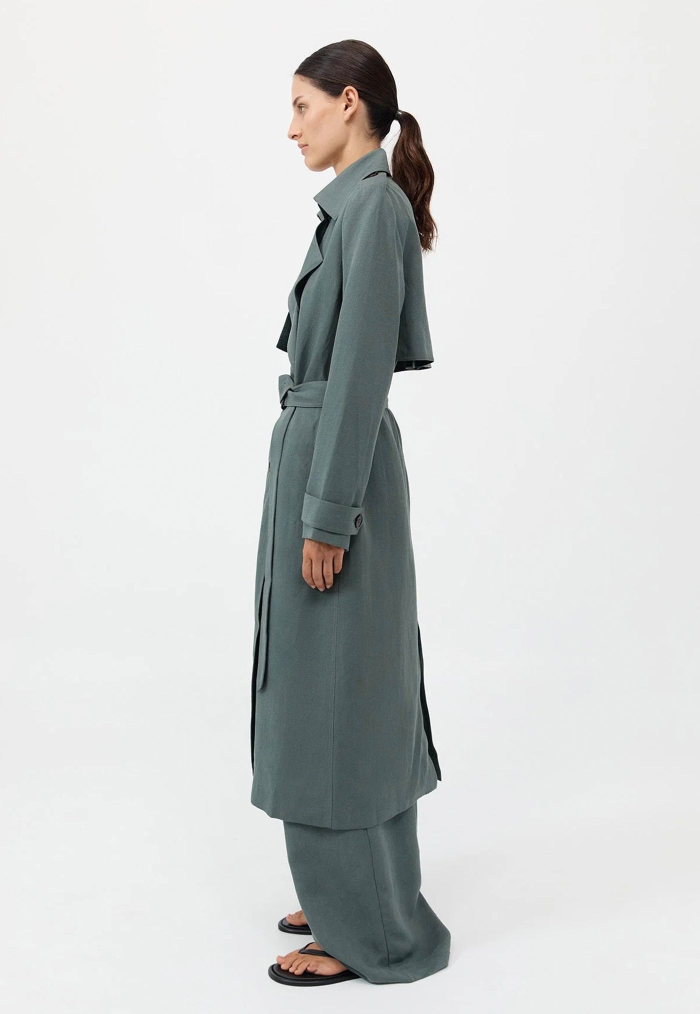 Soft Tailored Trench - Balsam Green sold by Angel Divine