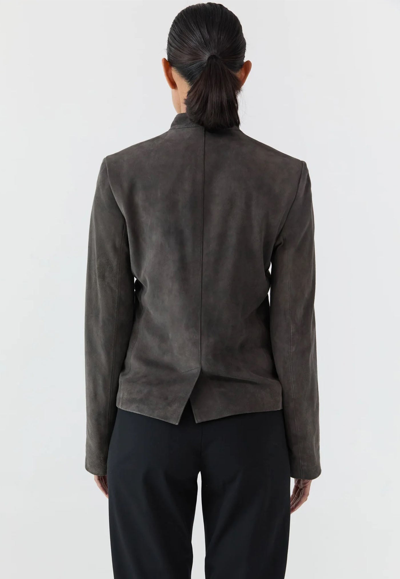 Suede Moto Jacket - Steel