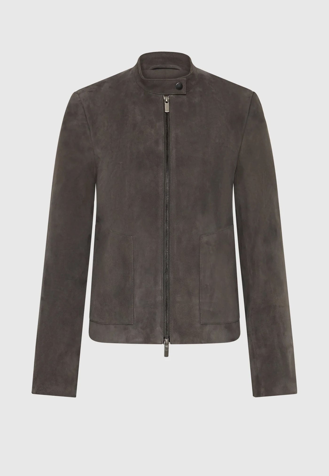 Suede Moto Jacket - Steel