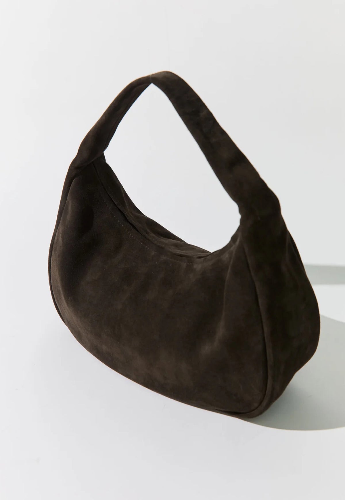 Suede Large Bon Bon Bag - Coffee