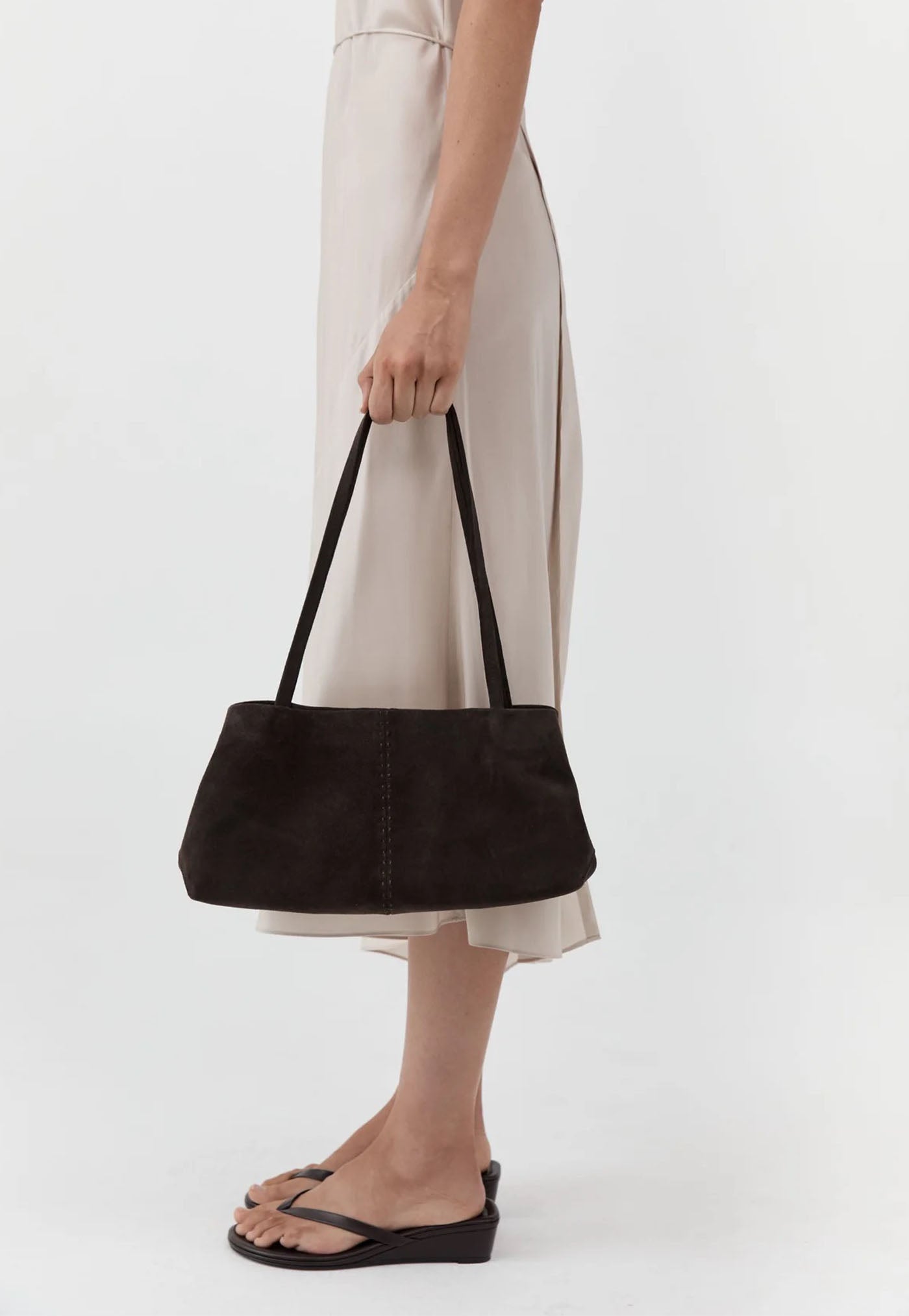 Suede Origami Tote - Coffee