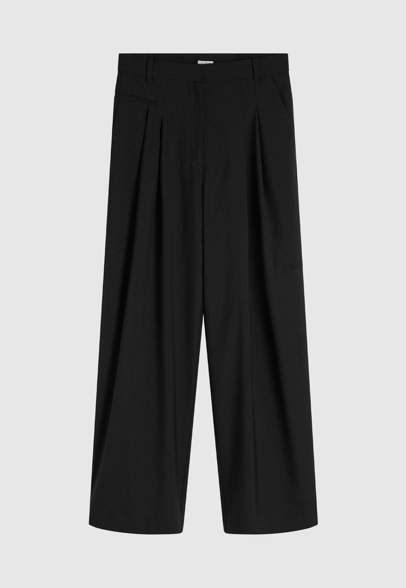 Wool Pinstripe Pocket Pants - Fine Pinstripe