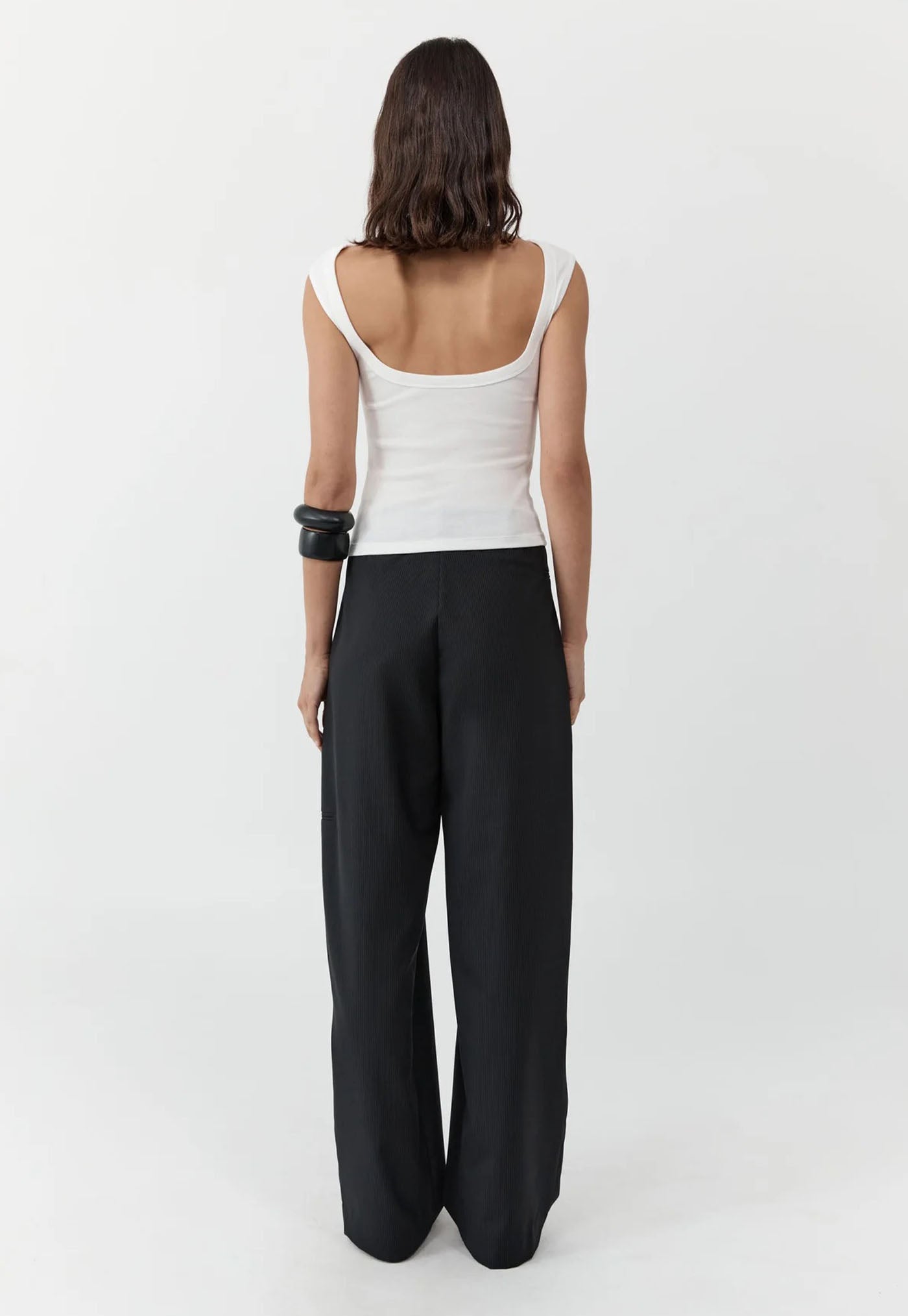 Wool Pinstripe Pocket Pants - Fine Pinstripe