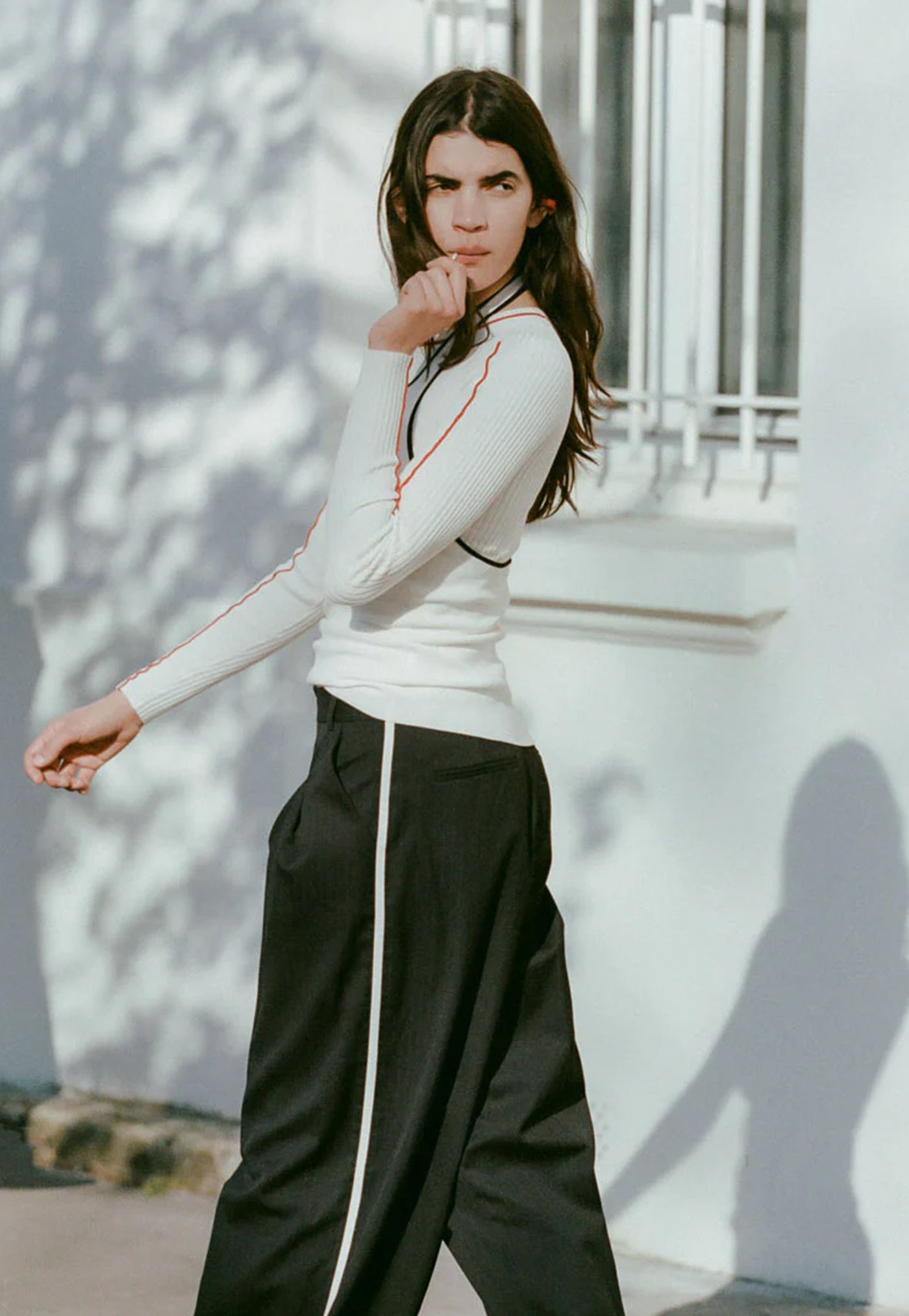 Side Stripe Homme Pant - Black Pinstripe