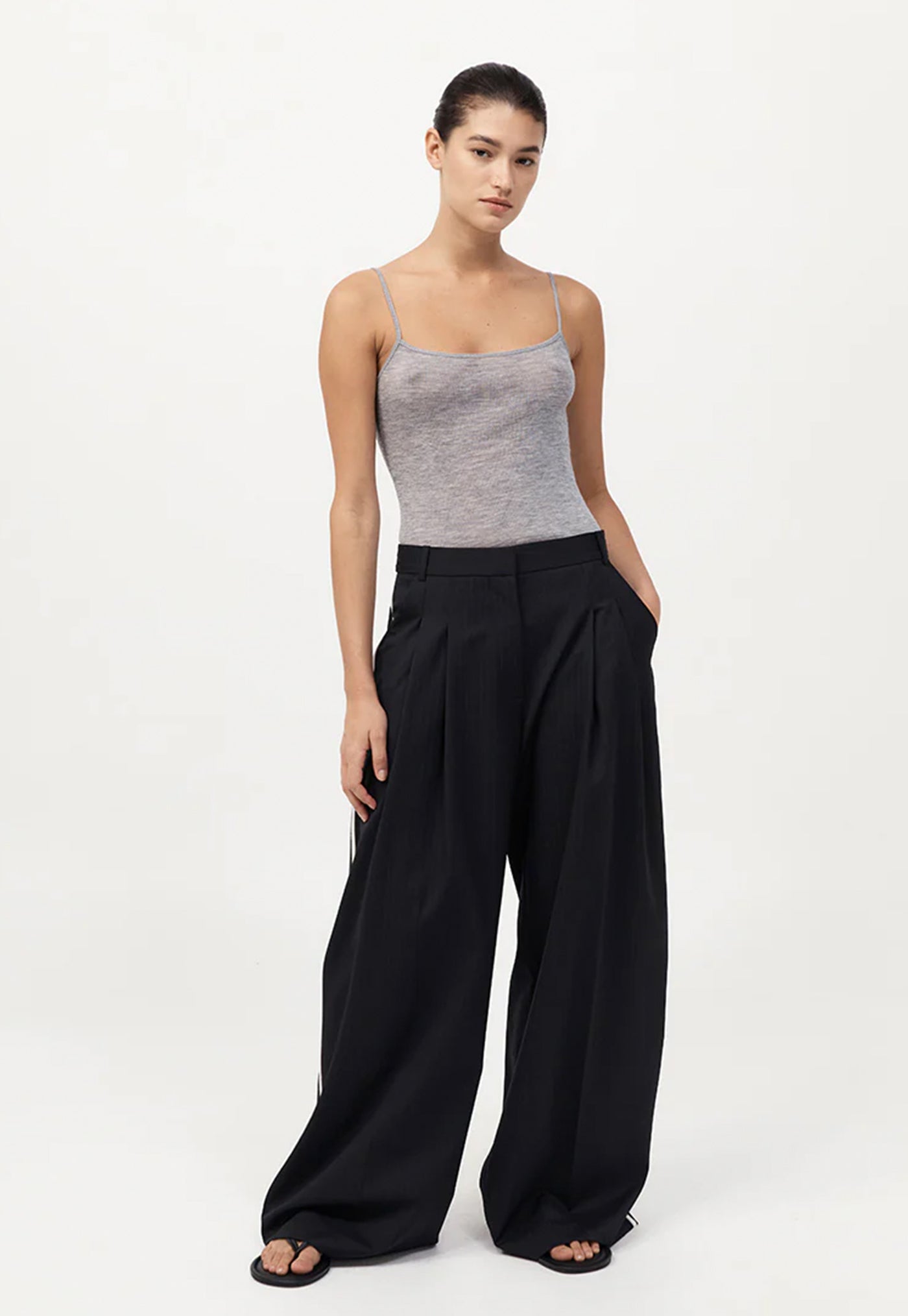 Side Stripe Homme Pant - Black Pinstripe