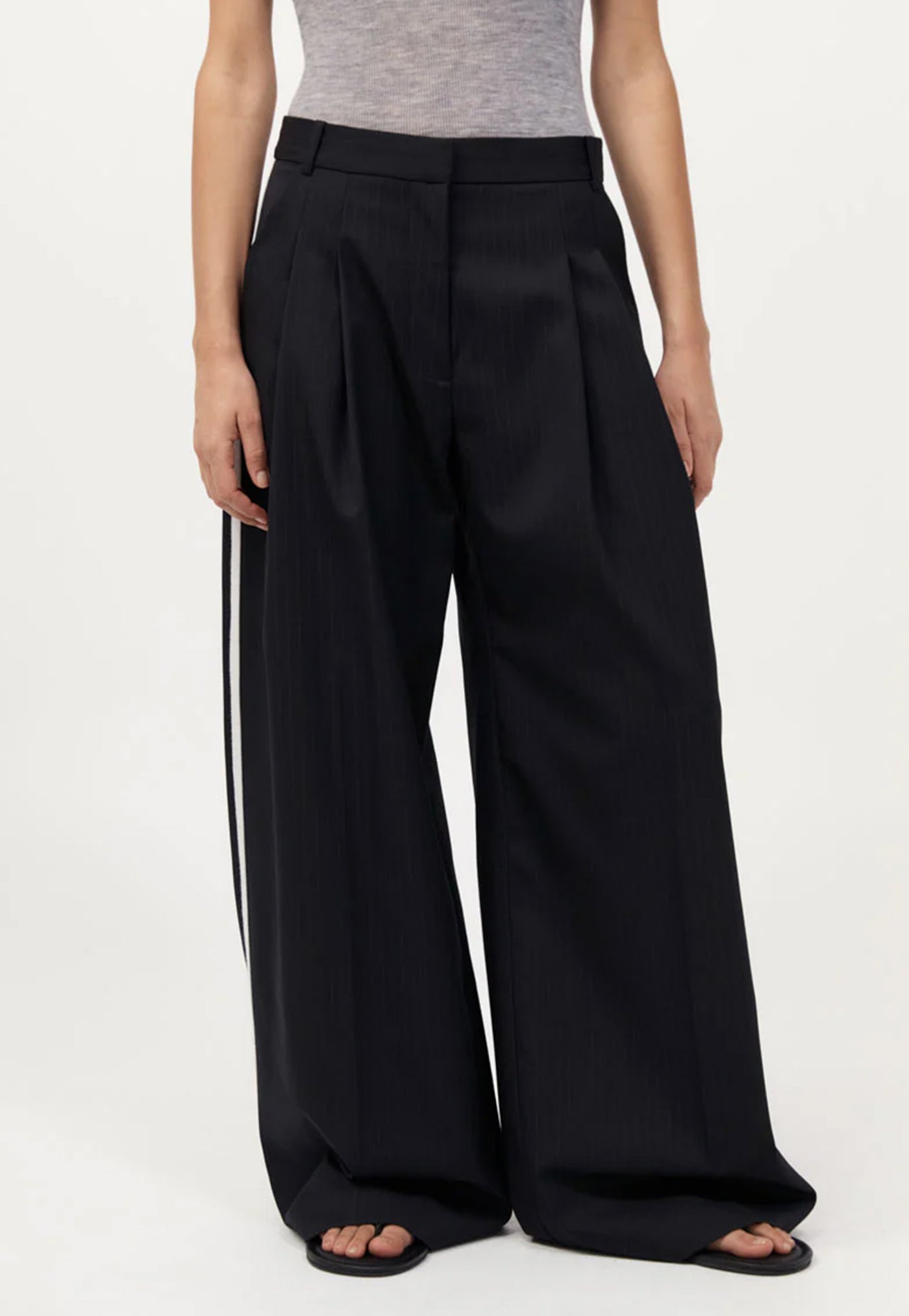 Side Stripe Homme Pant - Black Pinstripe