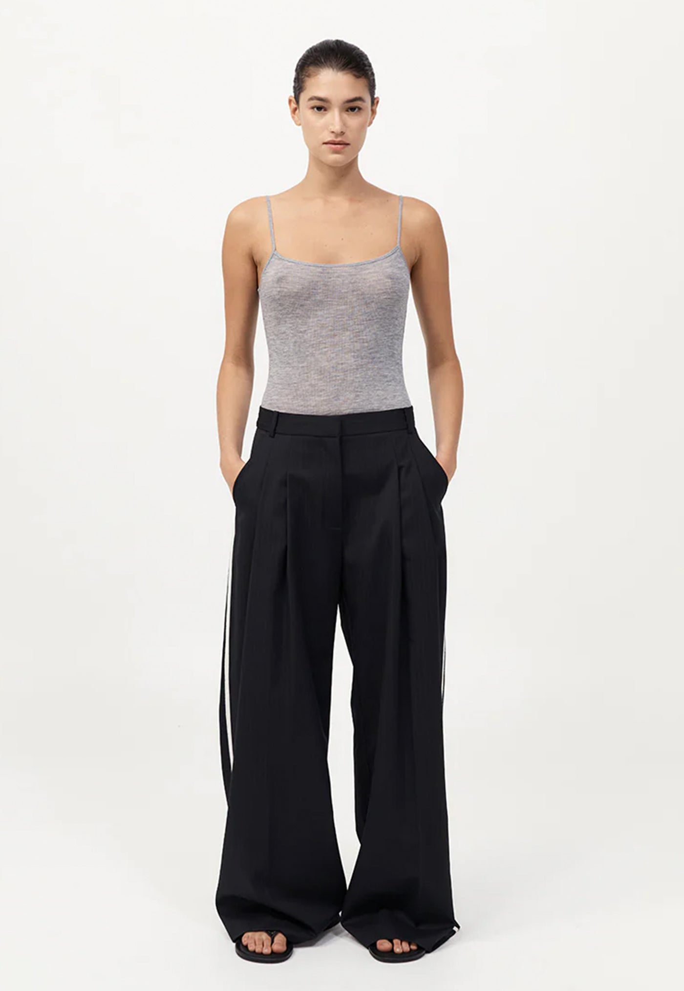 Side Stripe Homme Pant - Black Pinstripe