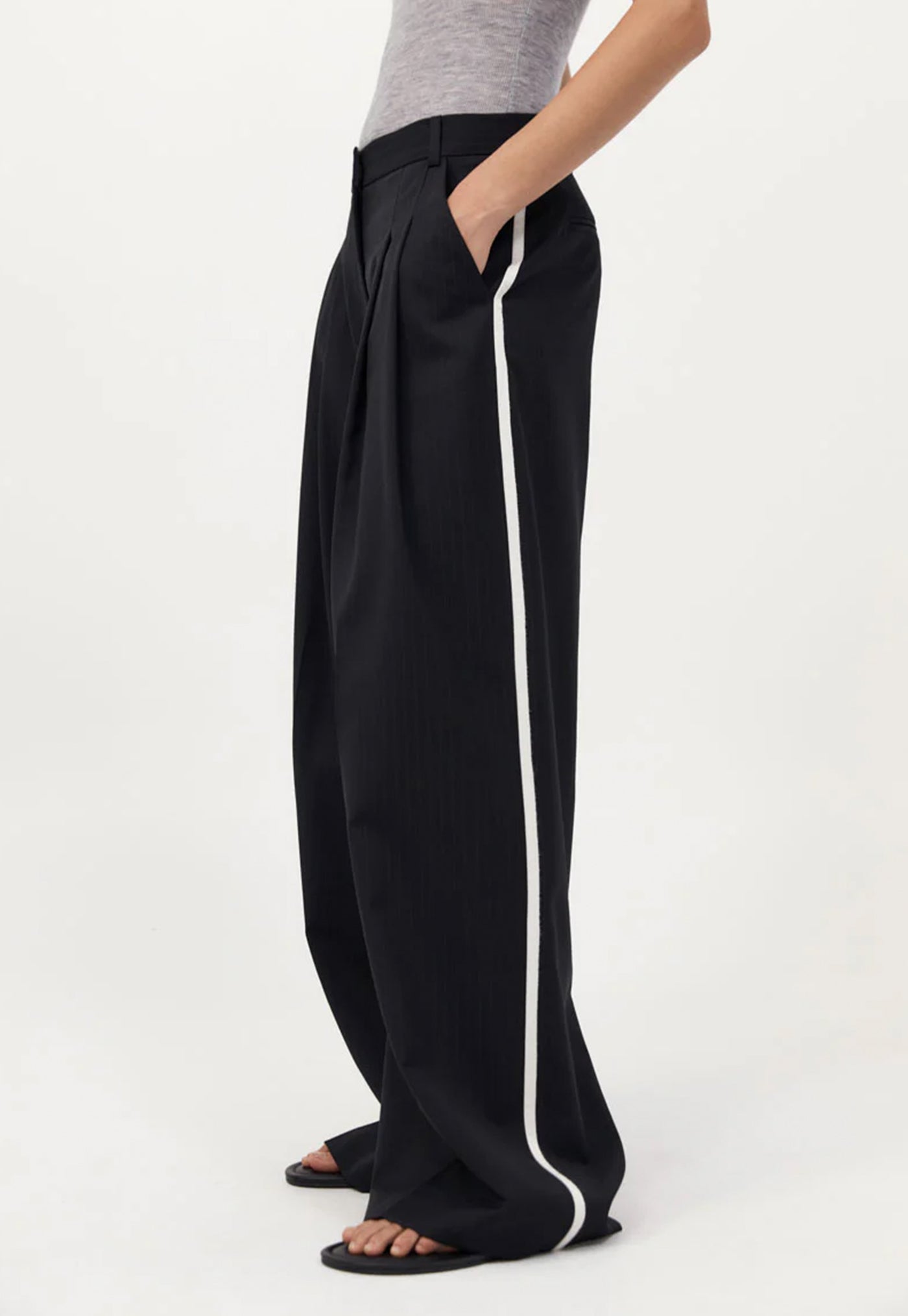 Side Stripe Homme Pant - Black Pinstripe