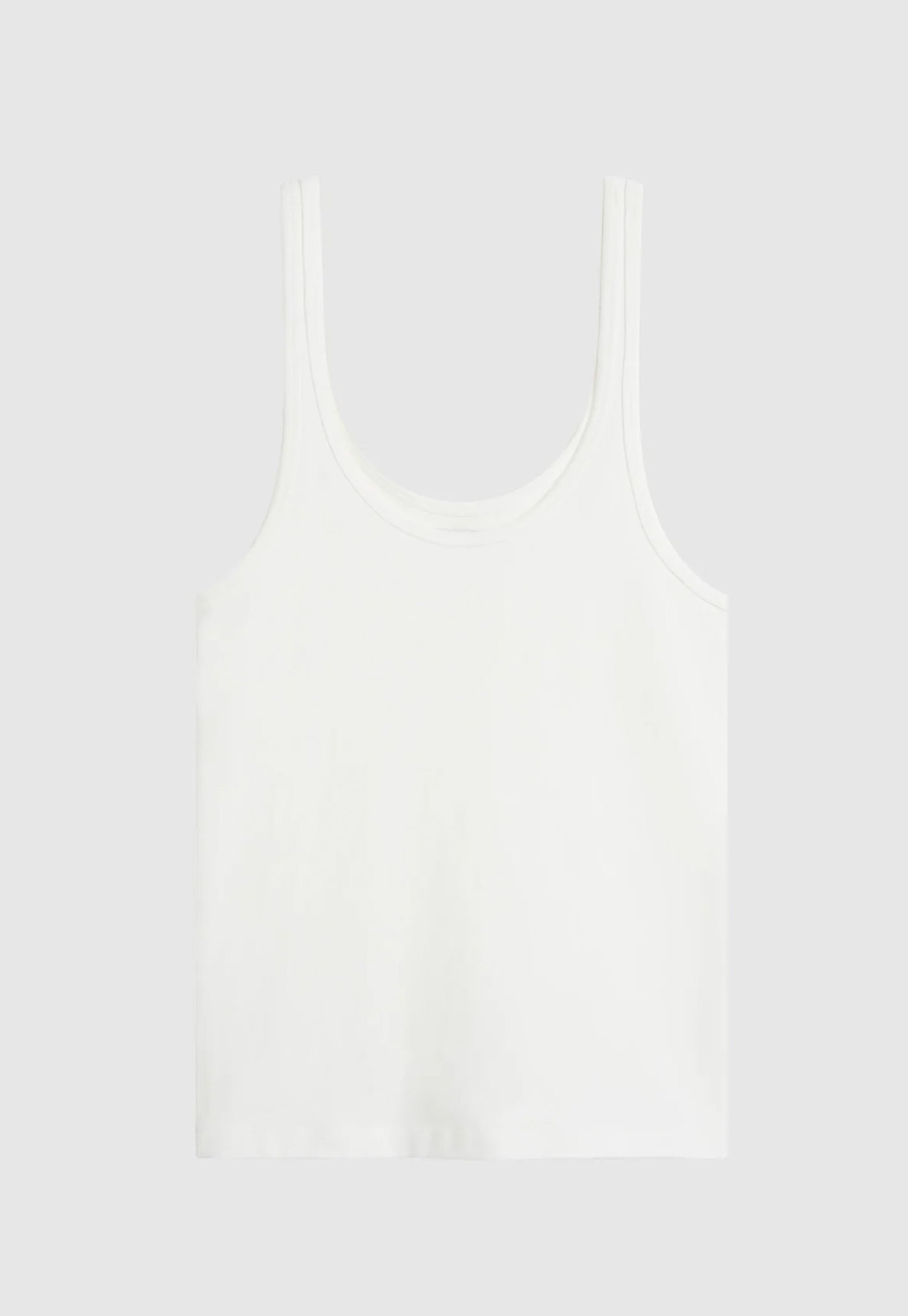 Soft Jersey Slim Scoop Tank - White