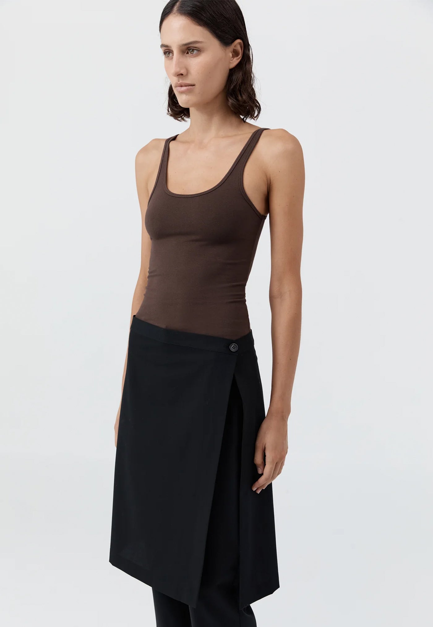 Soft Jersey Slim Scoop Tank - Liqueur
