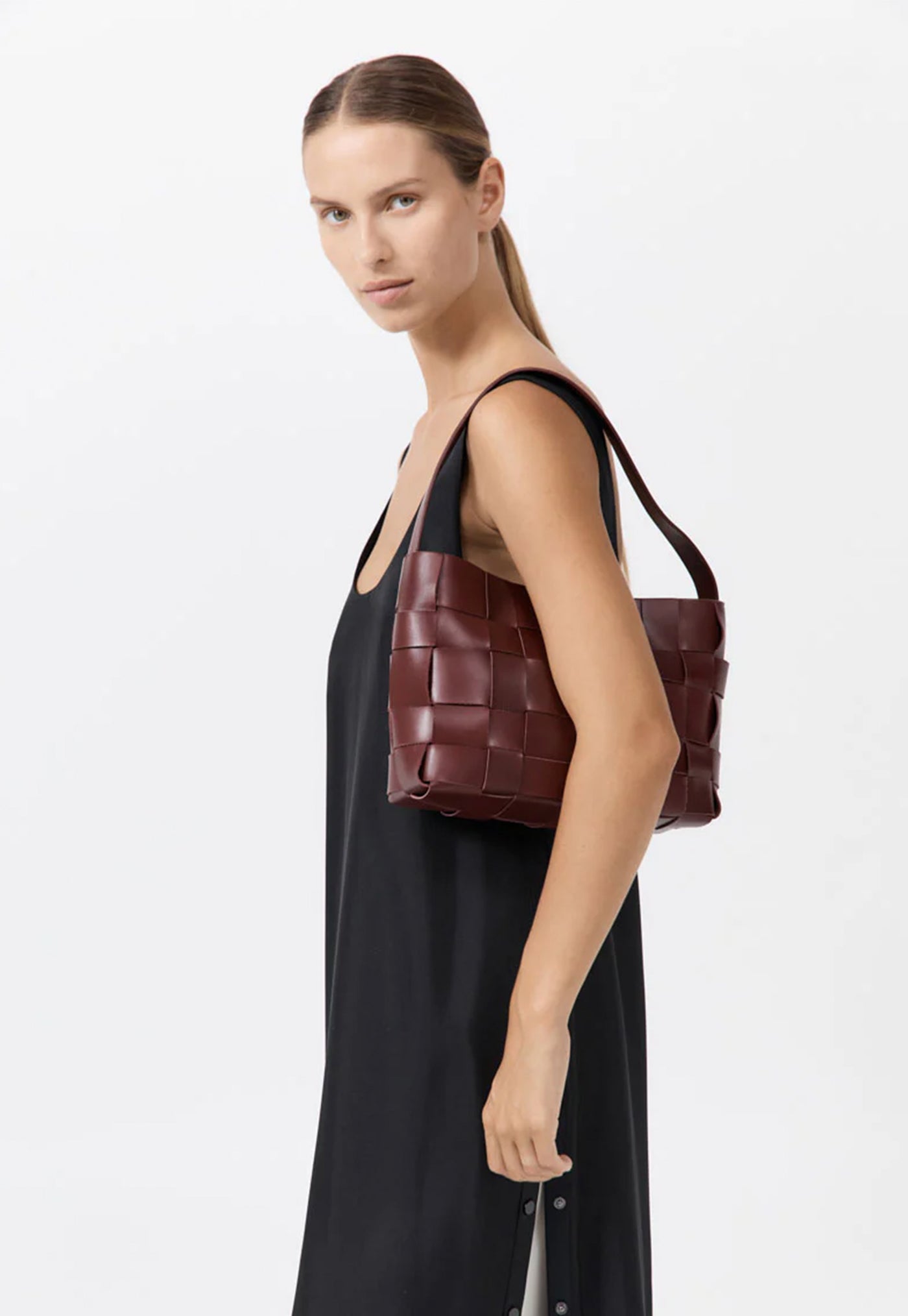 Woven Mini Tote - Plum