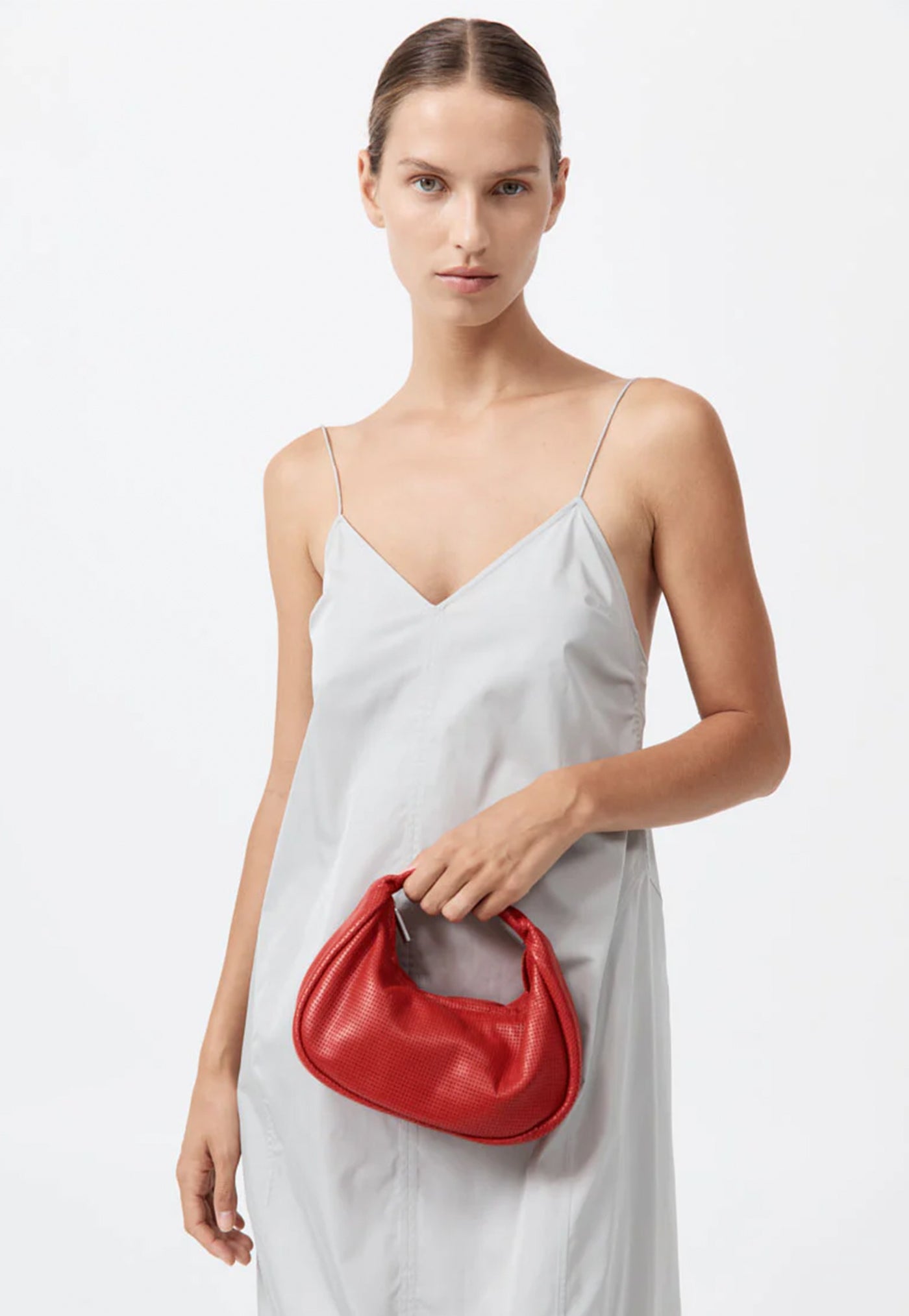 Perforated Mini Bon Bon Bag - Rosso