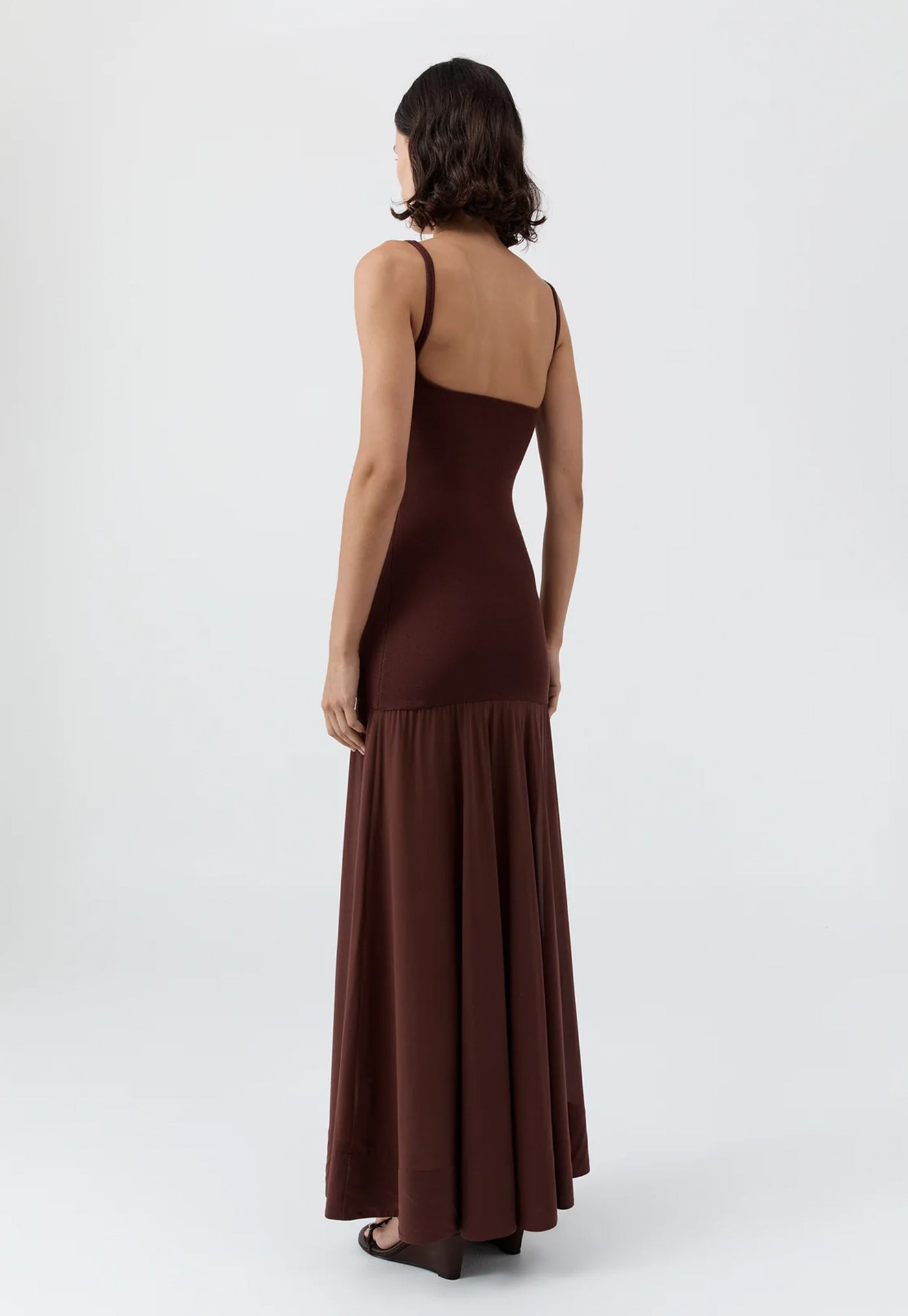 Sheer Silk Circle Hem Dress - Liqueur
