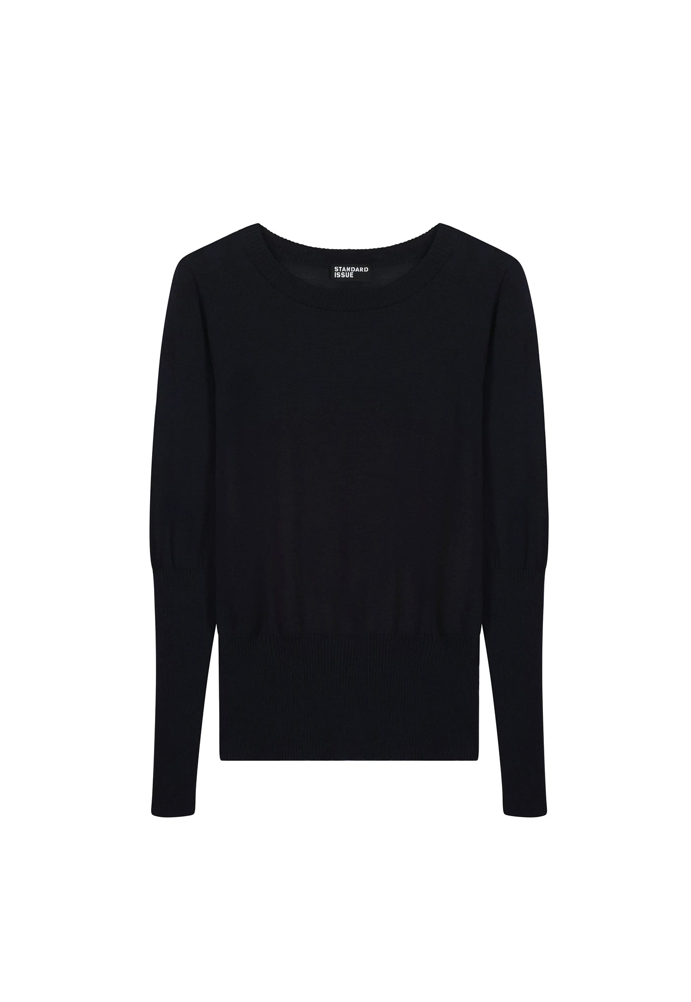 Merino Long Rib Sweater - Black