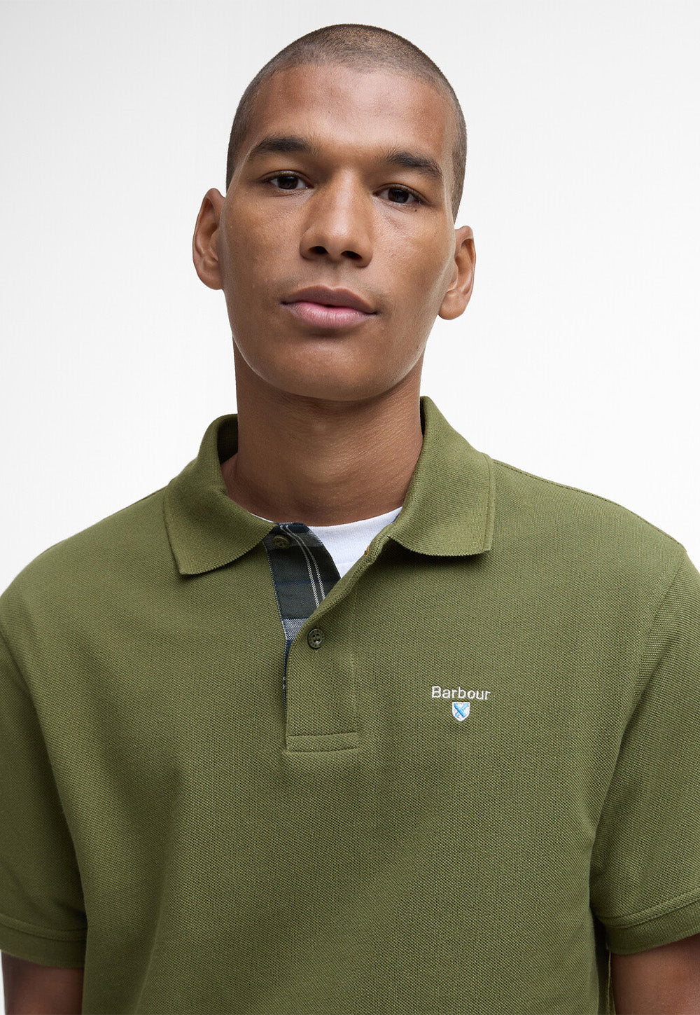 Tartan Pique Polo Shirt - Winter Moss